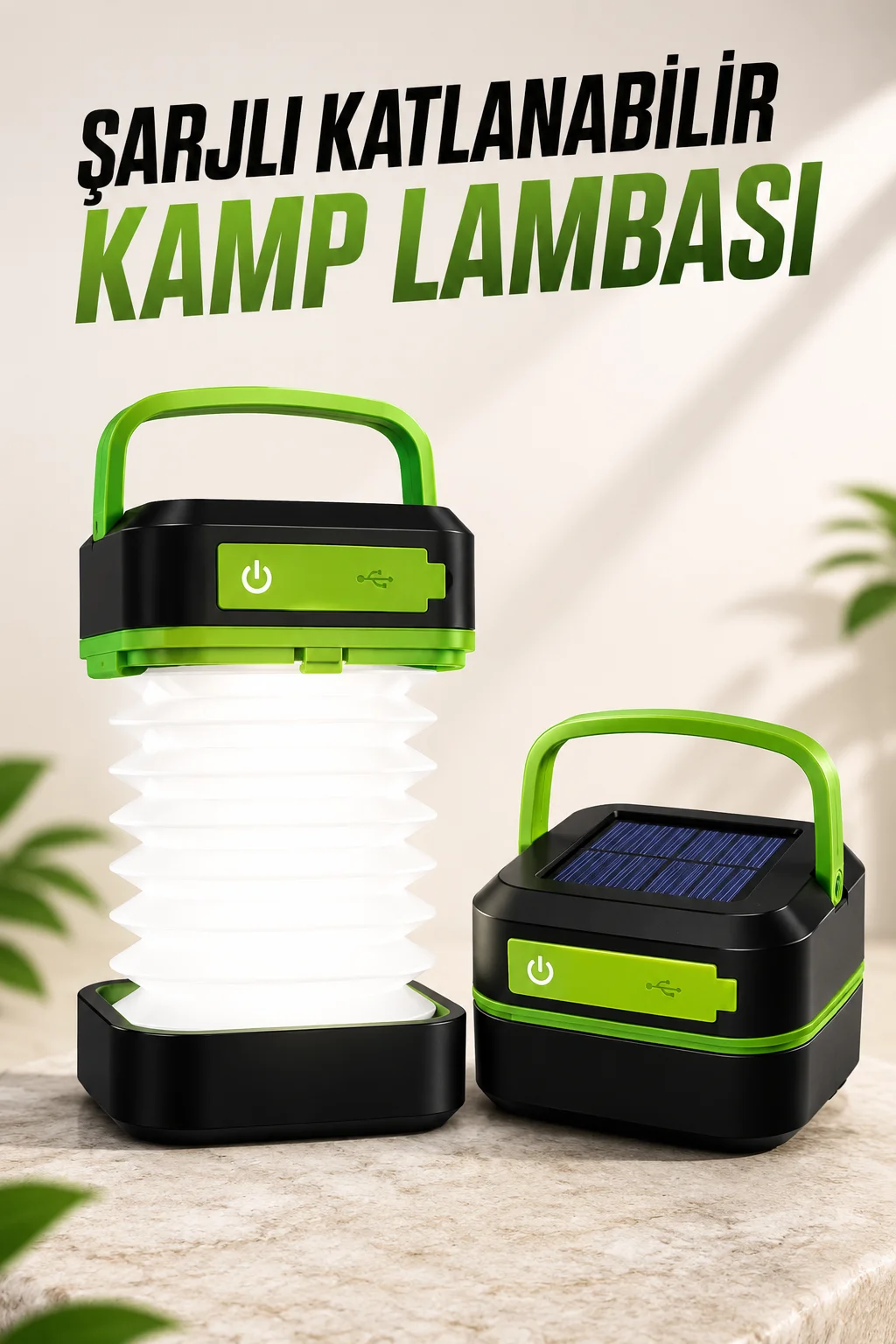 Led Lamba Kamp Lambası Hafif Taşınabilir Şarj Süreli Akordeon El Fenerli