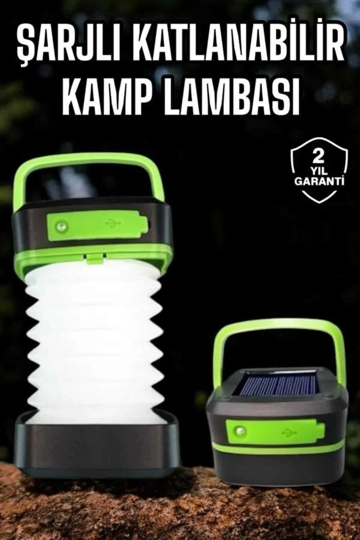 Led Lamba Kamp Lambası Hafif Taşınabilir Şarj Süreli Akordeon El 