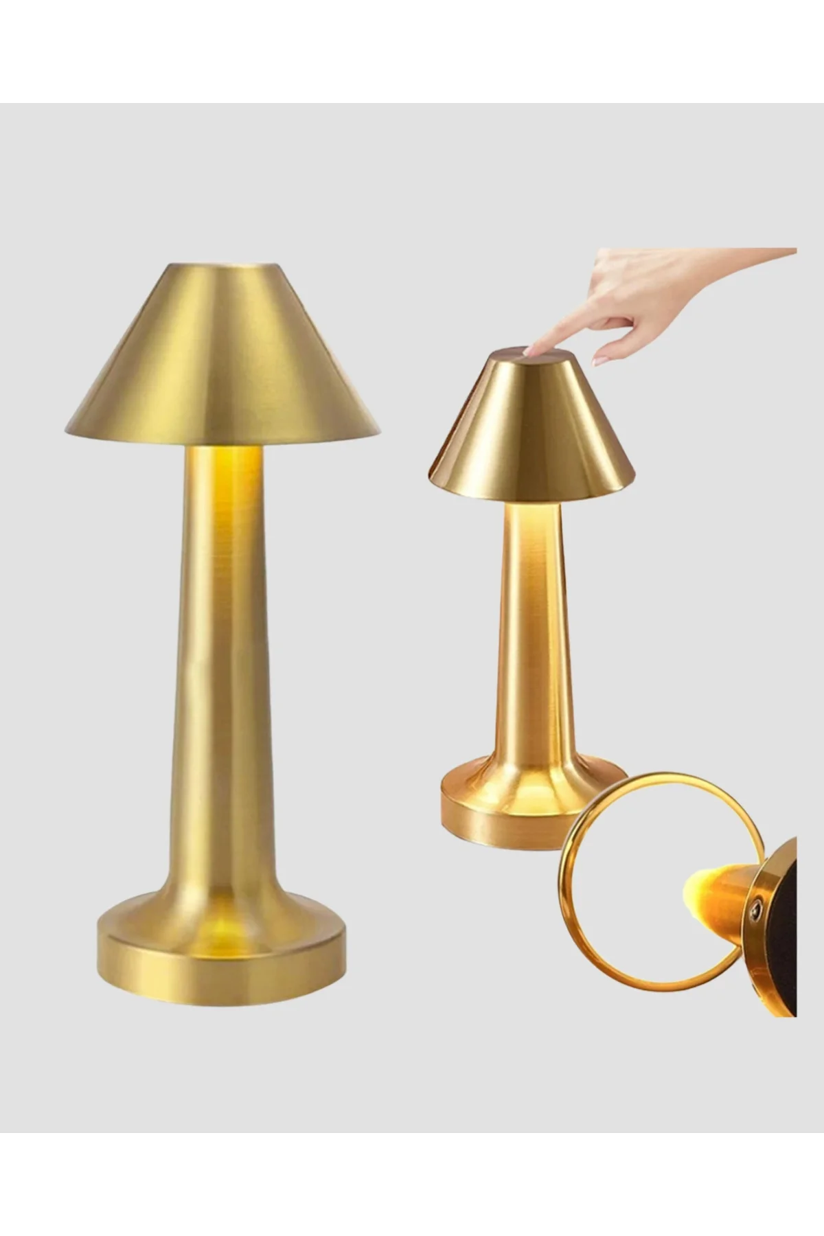 LED Masa Lambası 3 Renk Ayarlı Şarjlı Kablosuz Modern Tasarım Yeni Nesil - Görsel 4