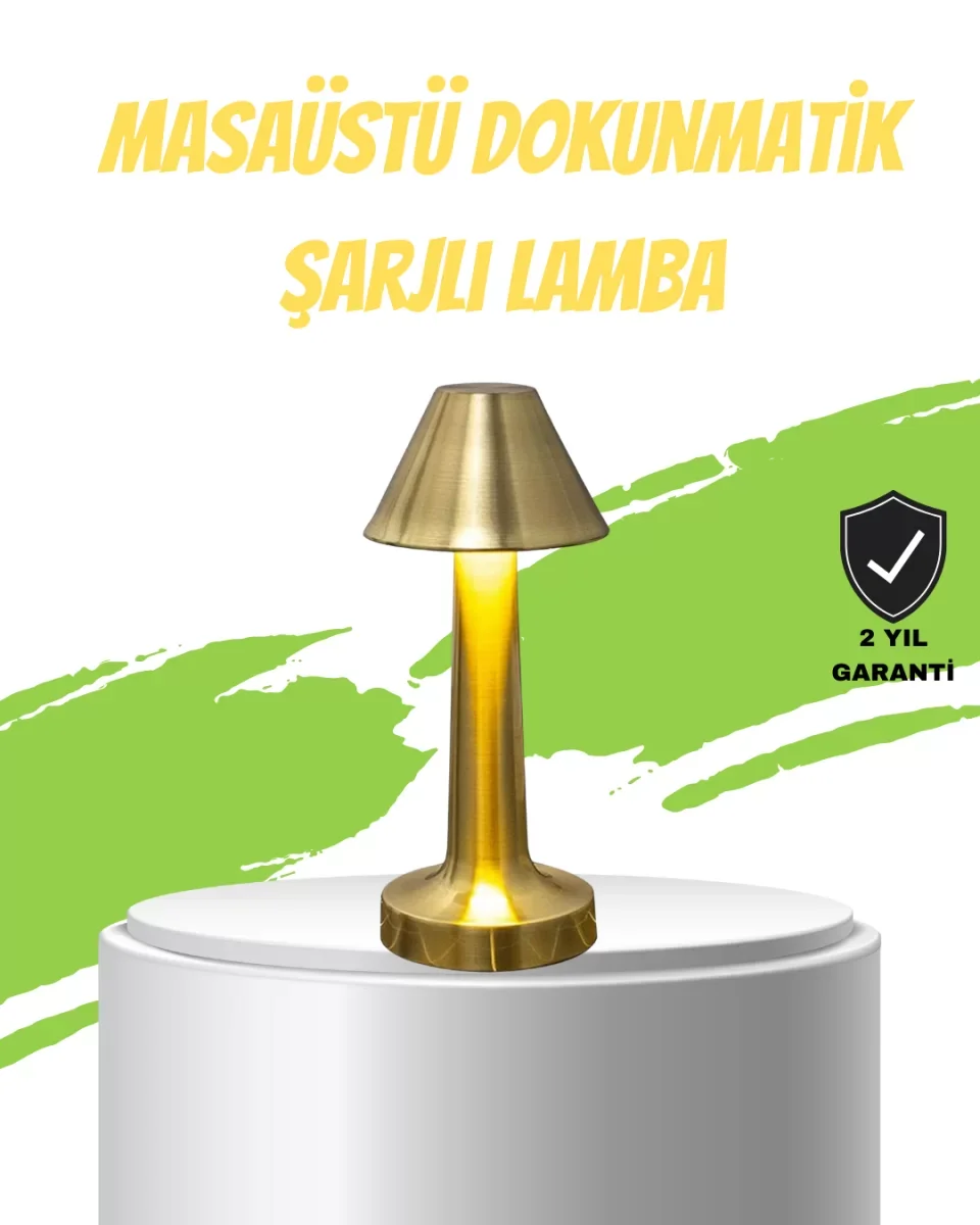 LED Masa Lambası 3 Renk Ayarlı Şarjlı Kablosuz Modern Tasarım - L