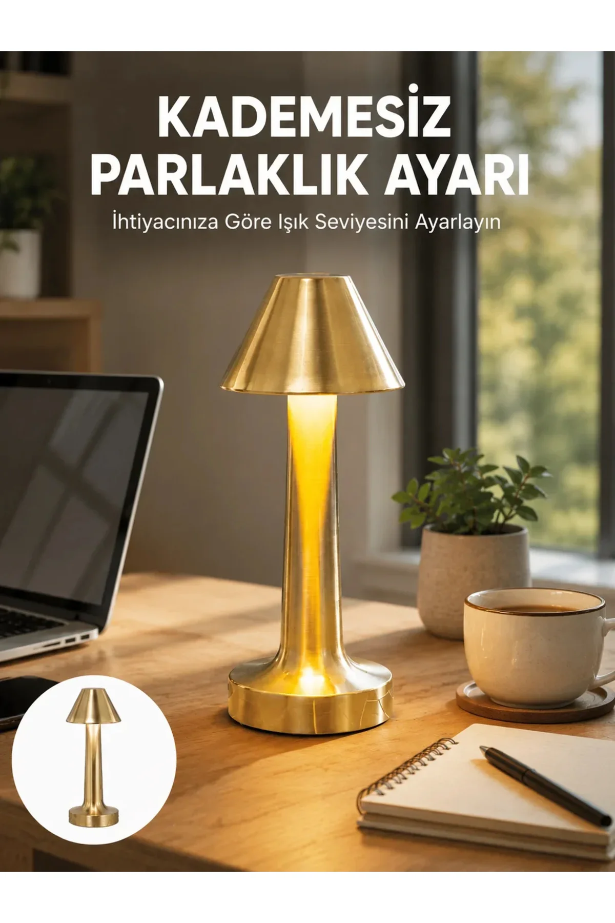 LED Masa Lambası 3 Renk Ayarlı Şarjlı Kablosuz Modern Tasarım Yeni Nesil LED Masa Lambası 3 Renk Ayarlı Şarjlı Kablosuz Modern Tasarım Yeni Nesil