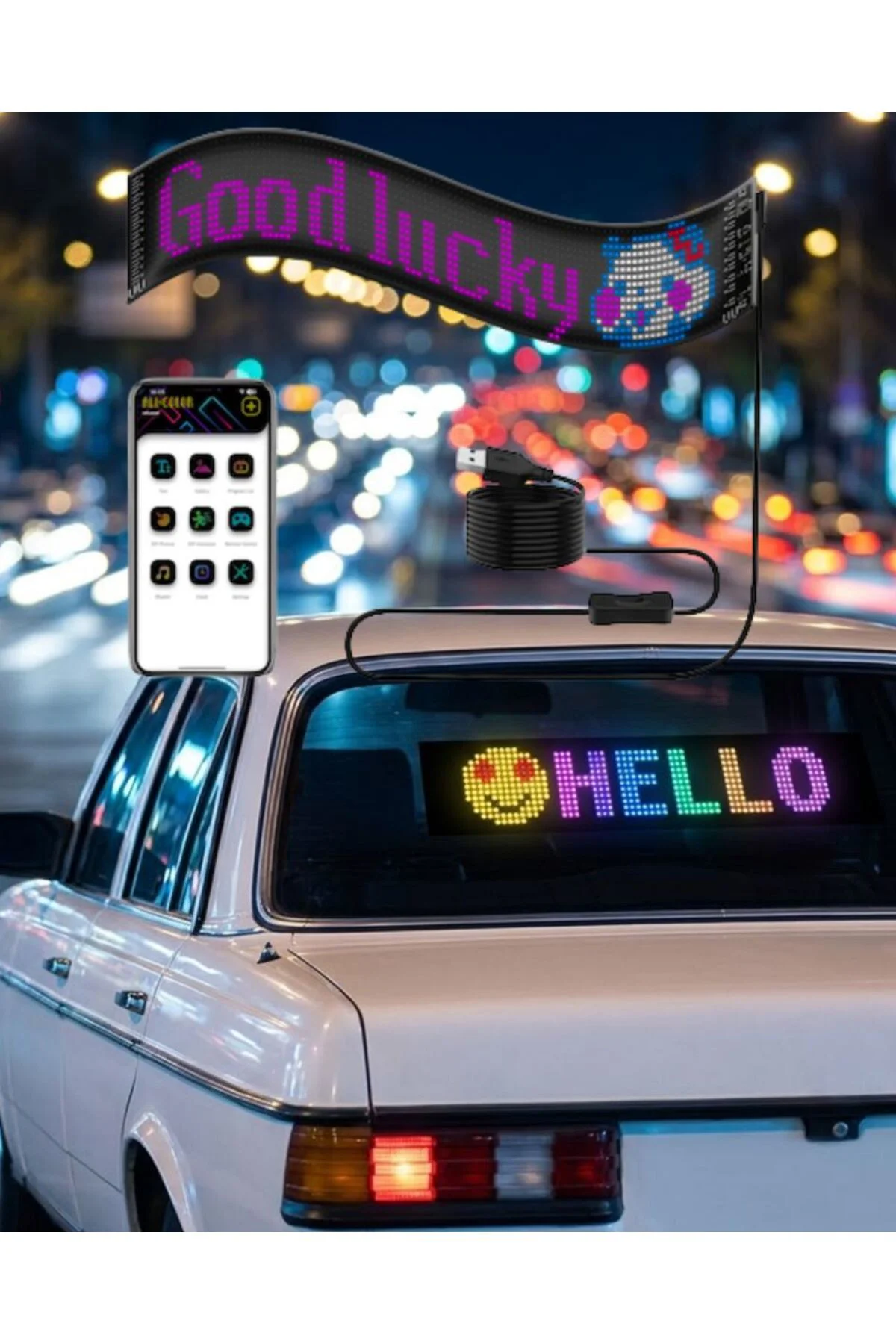 LED Matrix Panel RGB Yazı Yazma Animasyonlu Telefon Kontrollü Akı