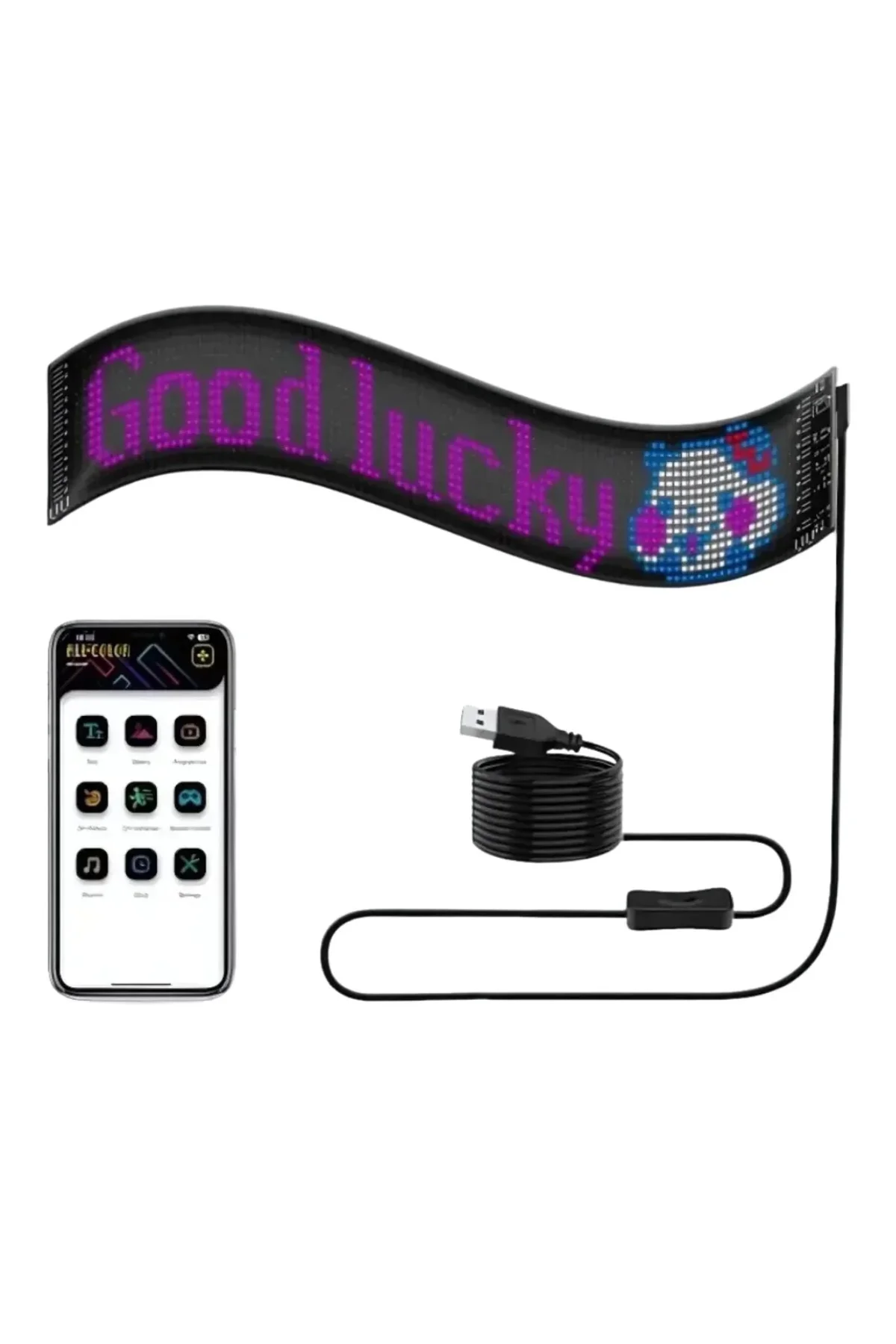 LED Matrix Panel RGB Yazı Yazma Animasyonlu Telefon Kontrollü Akıllı Ekran