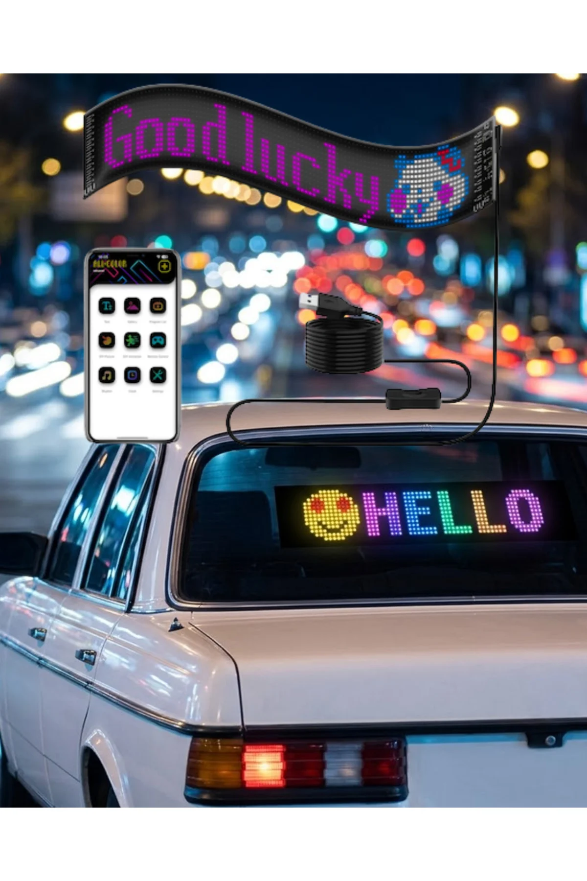 LED Matrix Panel RGB Yazı Yazma Animasyonlu Telefon Kontrollü Akıllı Ekran