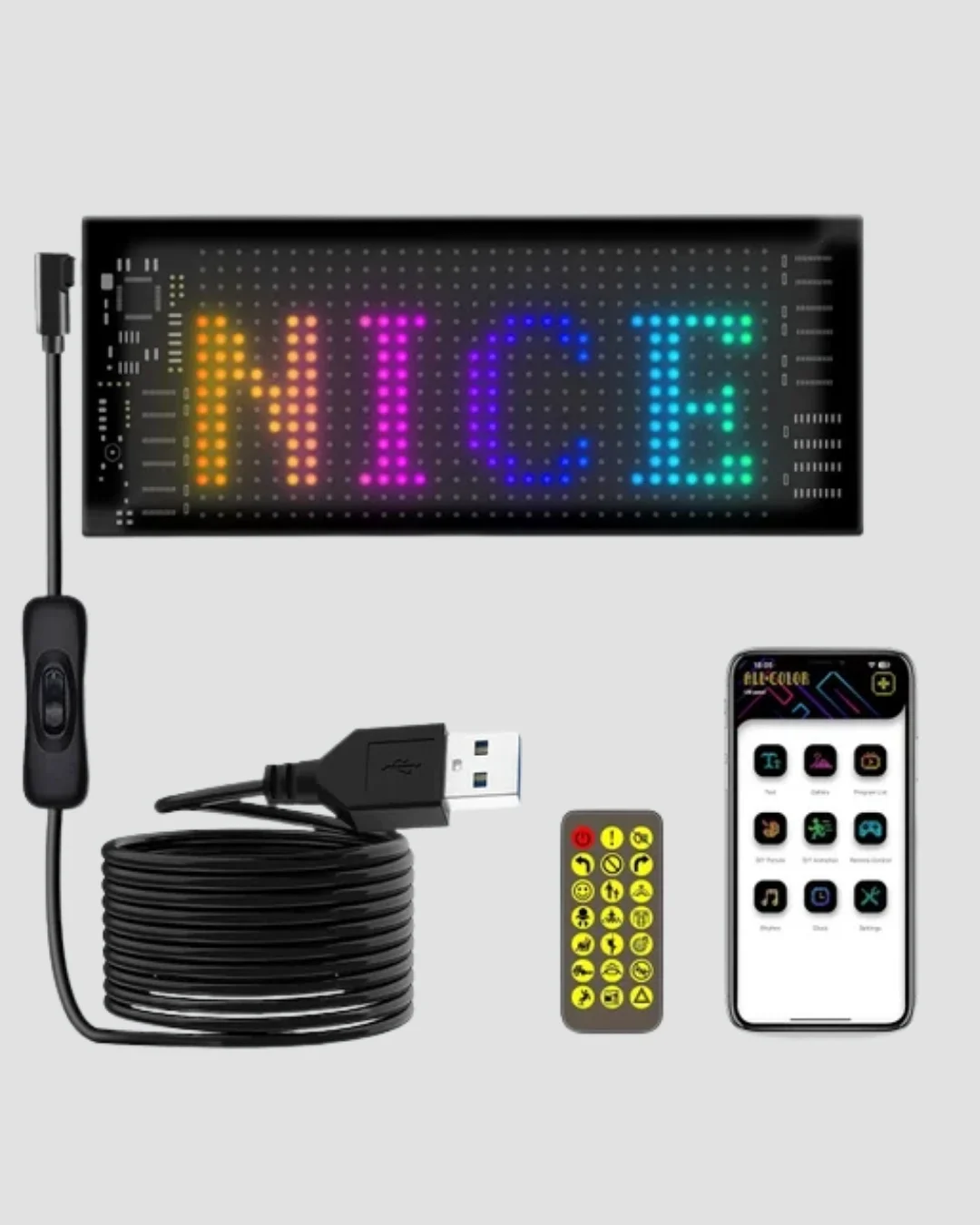 LED Matrix Piksel Panel Işığı USB Uygulama Kontrollü Kaydırmalı Yazı Ekranı LED Matrix Piksel Panel Işığı USB Uygulama Kontrollü Kaydırmalı Yazı Ekranı