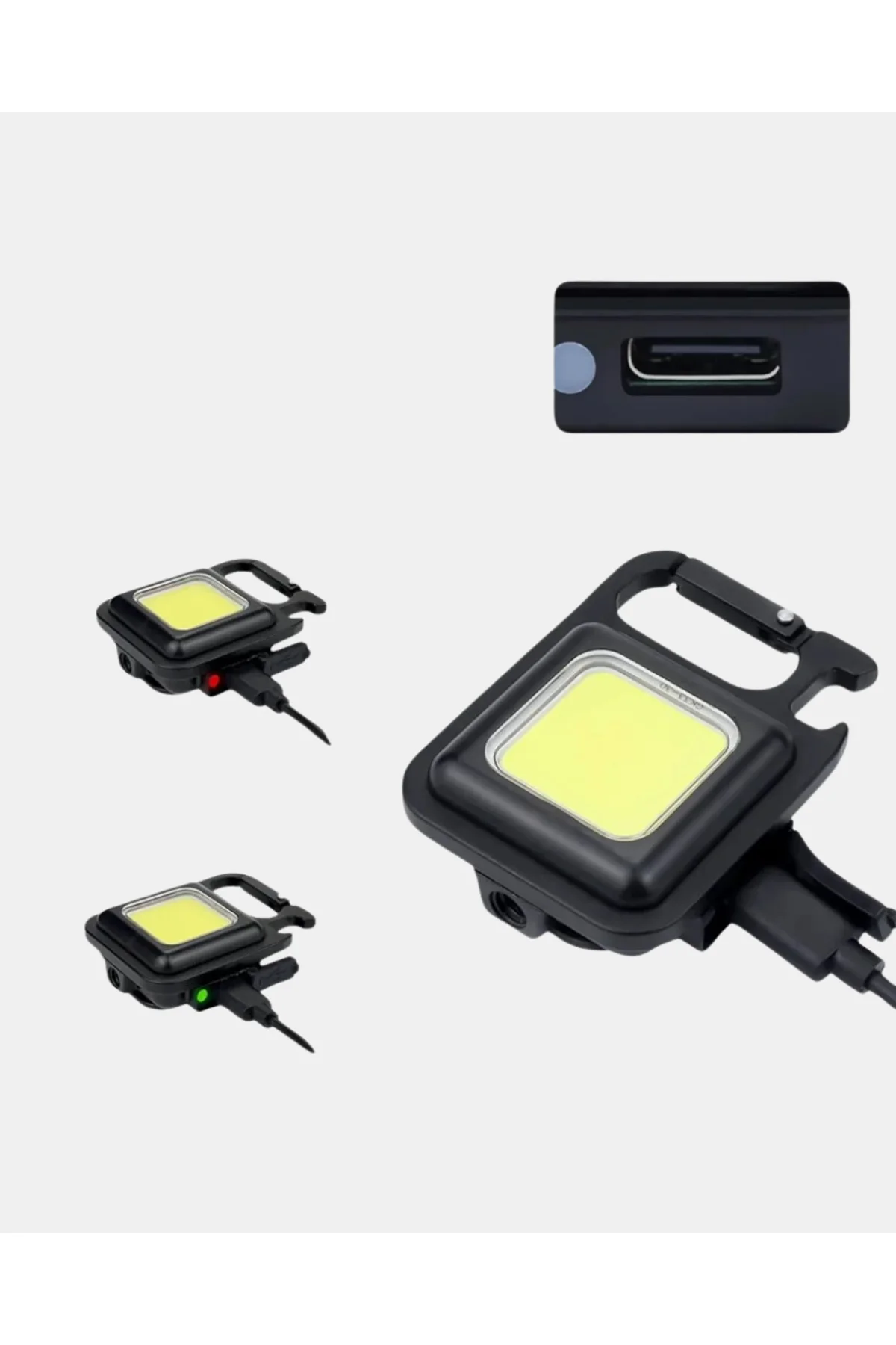 LED Mini Anahtarlık Fener – 1000 Lümen Güçlü Işık ve USB Type-C Ş