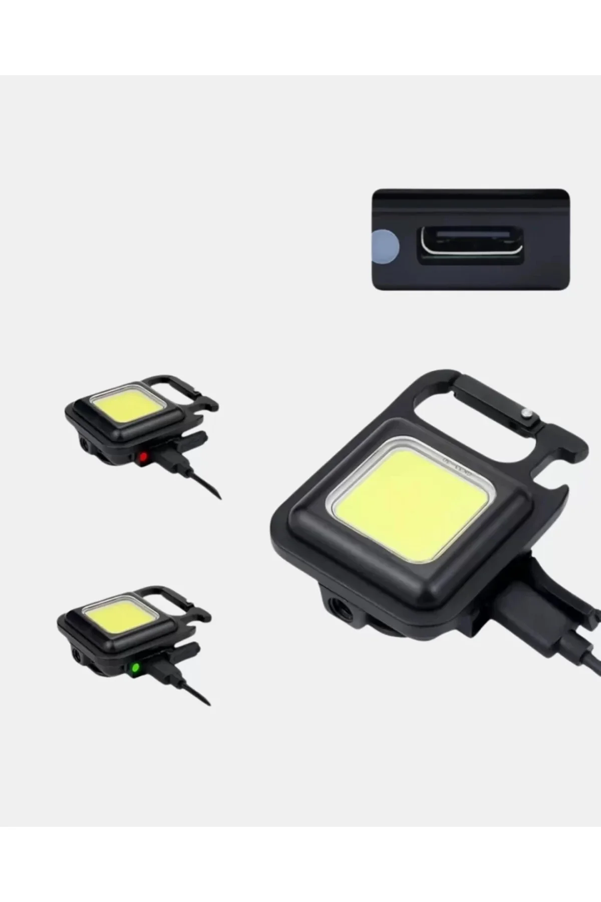 Led Mini Anahtarlık Fener – 1000 Lümen Güçlü Işık Ve Usb Type-c Ş
