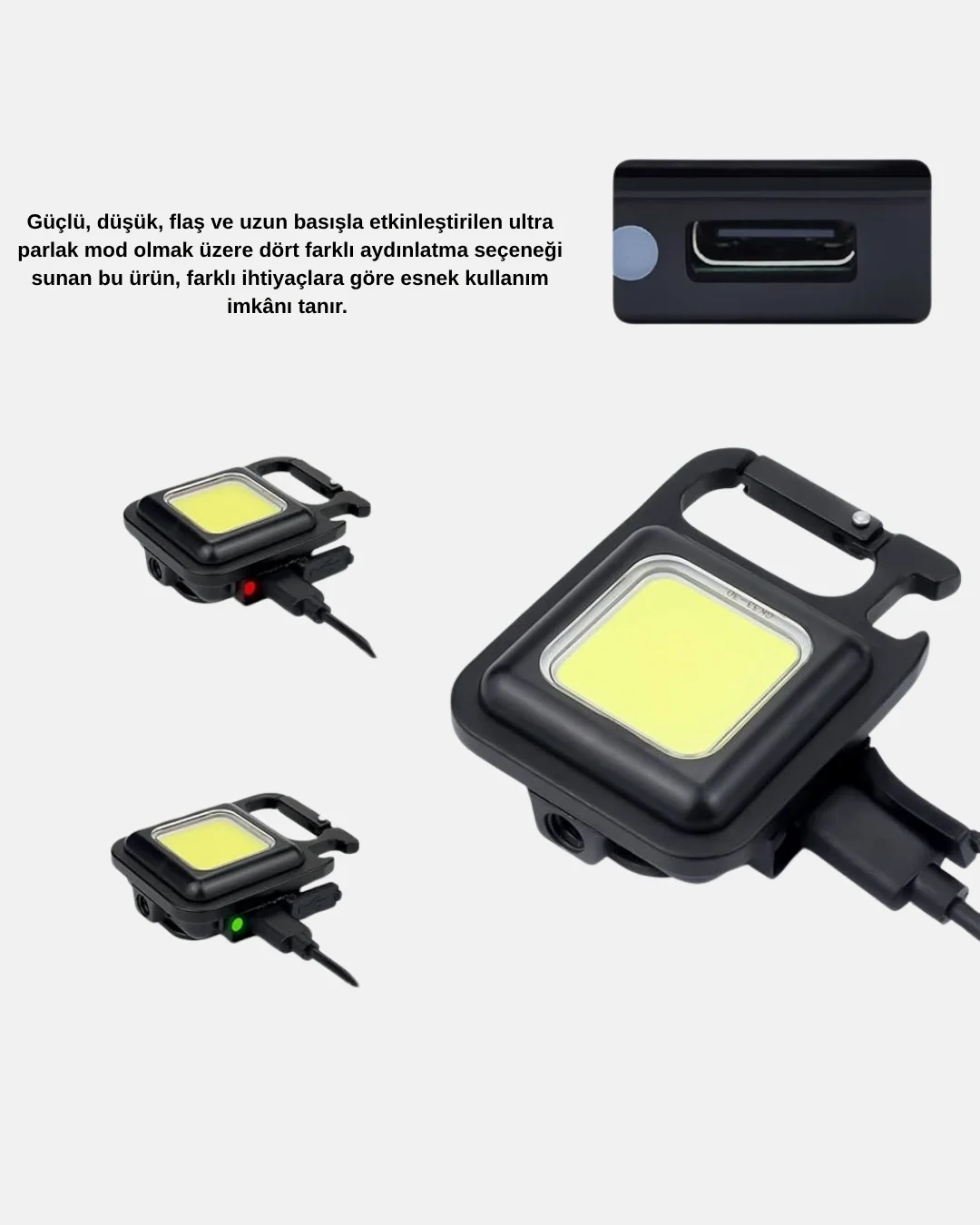 LED Mini Anahtarlık Fener – 1000 Lümen Güçlü Işık ve USB Type-C Şarjlı Yeni Nesil Fiyatı, Yorumları ve Özellikleri
