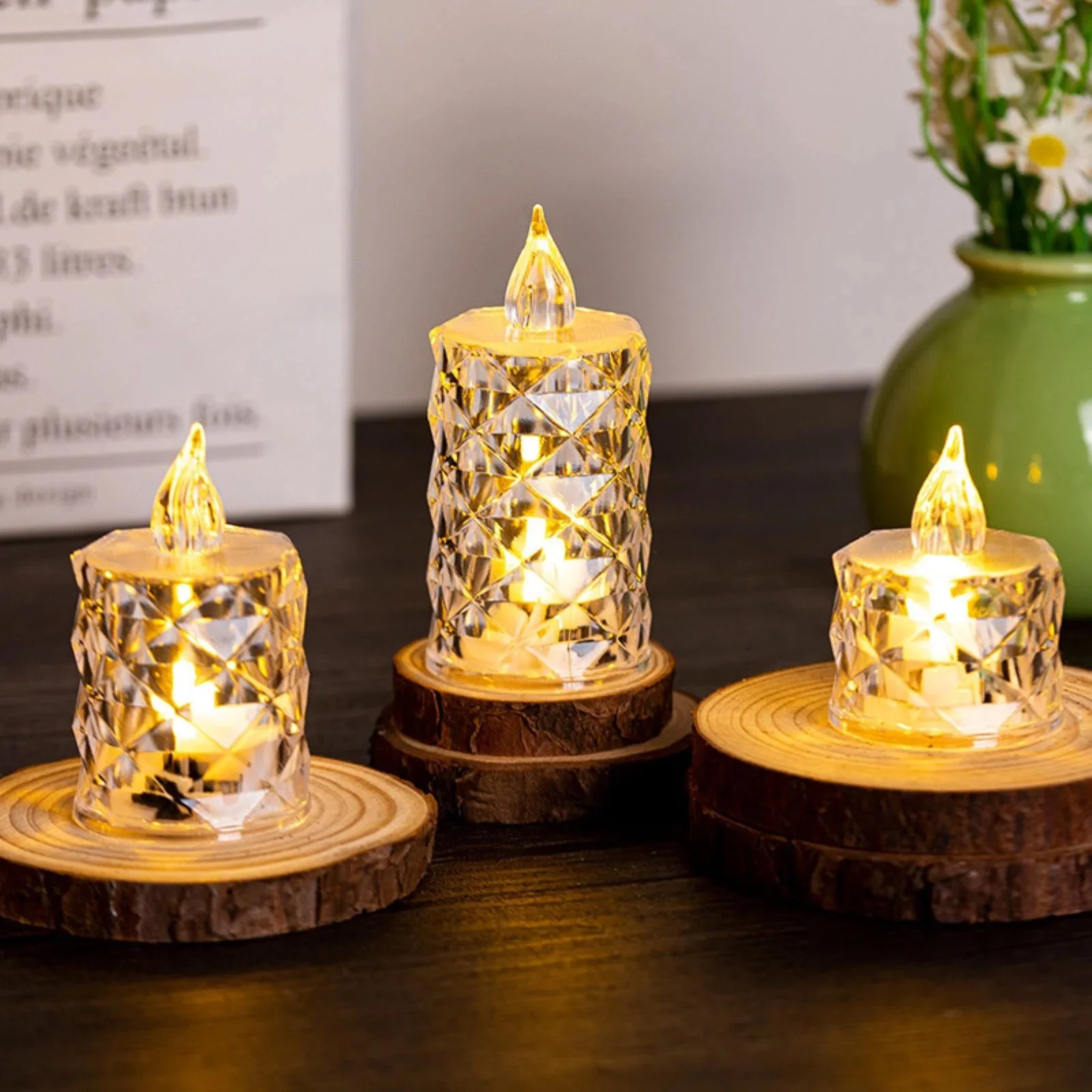 Led Mum Şeffaf Kristal LED Mum Pilli Alevsiz Çay Mumu Düğün Doğum Günü Ortam Işığı Mini Fiyatı, Yorumları ve Özellikleri