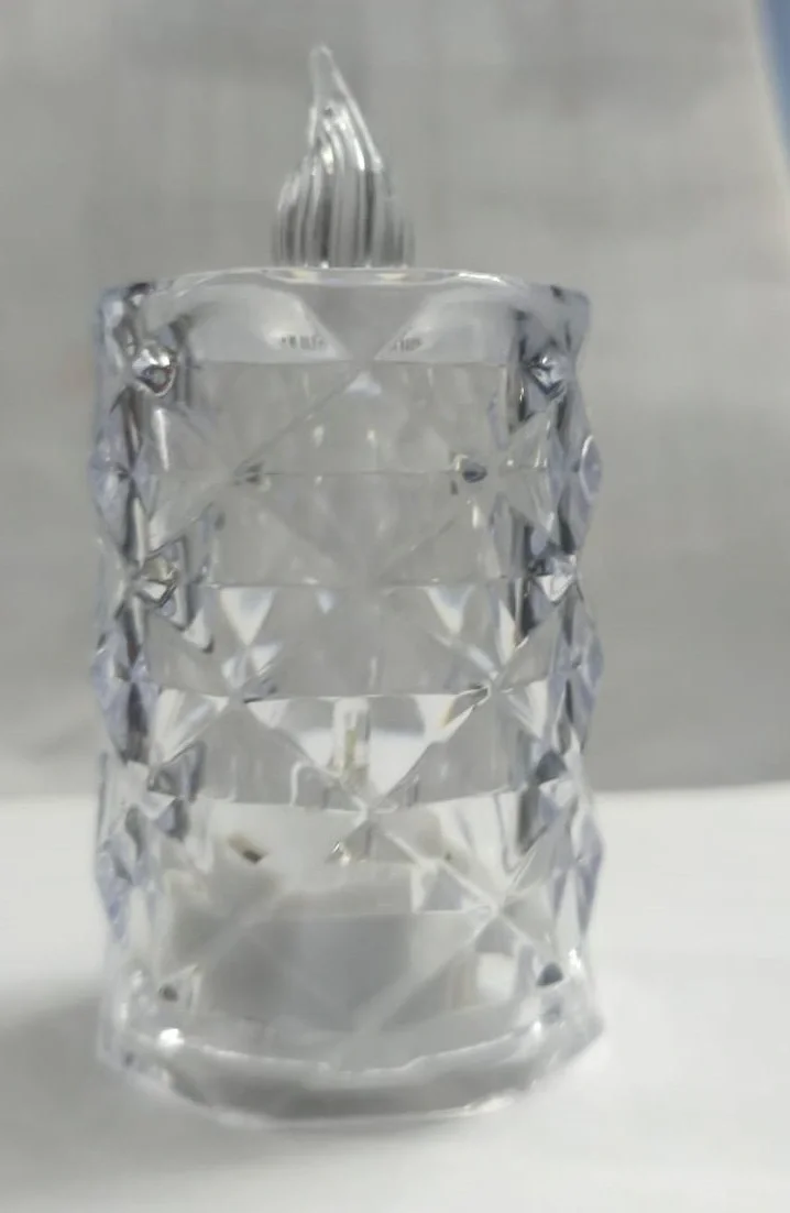 Led Mum Şeffaf Kristal Led Mum Pilli Alevsiz Çay Mumu Düğün Doğum Günü Ortam Işığı Midi