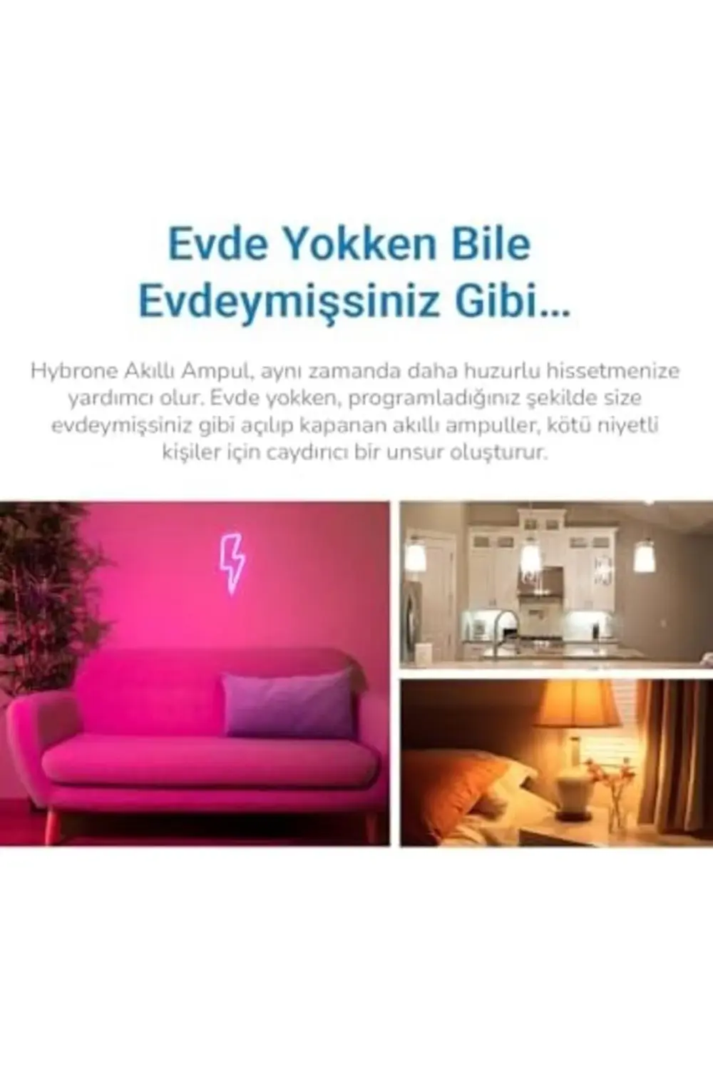 LED RGB Wİ-Fi Akıllı Ampul, 16 Milyon Renk, 900 Lümen, E27 Duy, U