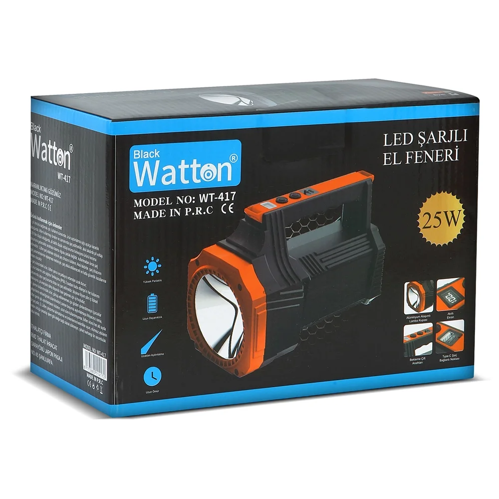 Led Şarjlı El Feneri 25w Wt-417 Led Şarjlı El Feneri 25w Wt-417