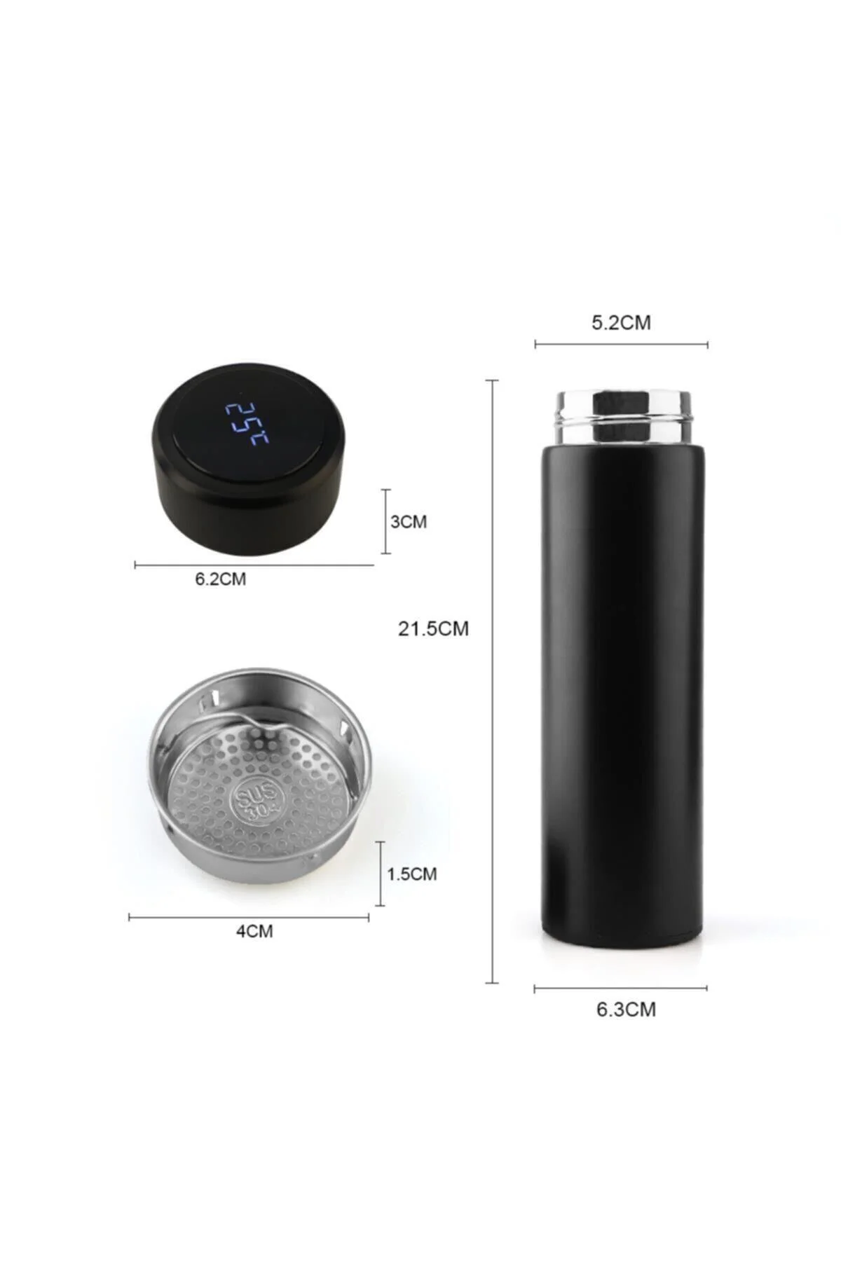 Led Sıcaklık Göstergeli Akıllı Vakumlu Yalıtımlı Termos 500ml Pem