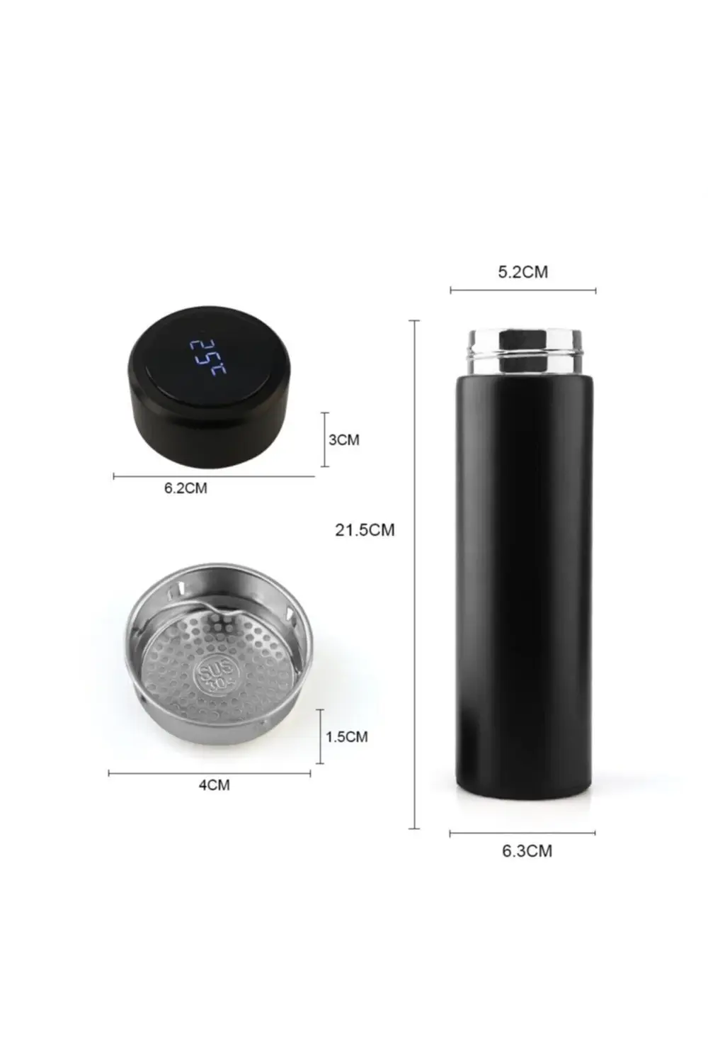 Led Sıcaklık Göstergeli Akıllı Vakumlu Yalıtımlı Termos 500ml Pem