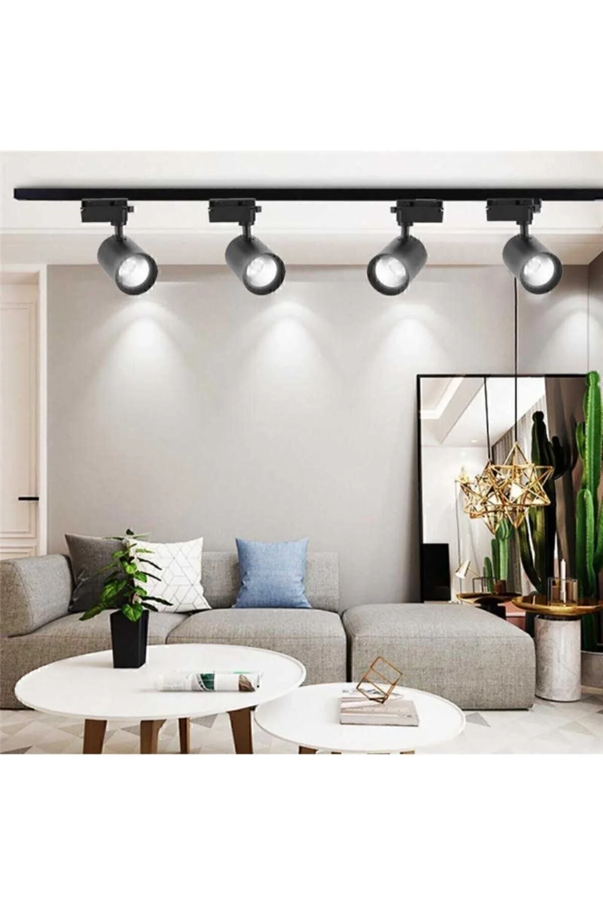 Led Siyah Kasa Beyaz Işık //4 Adet 360 Derece Dönen //led Ray Spot Lamba/// 1 Metre Raylı Armatür Led Siyah Kasa Beyaz Işık //4 Adet 360 Derece Dönen //led Ray Spot Lamba/// 1 Metre Raylı Armatür