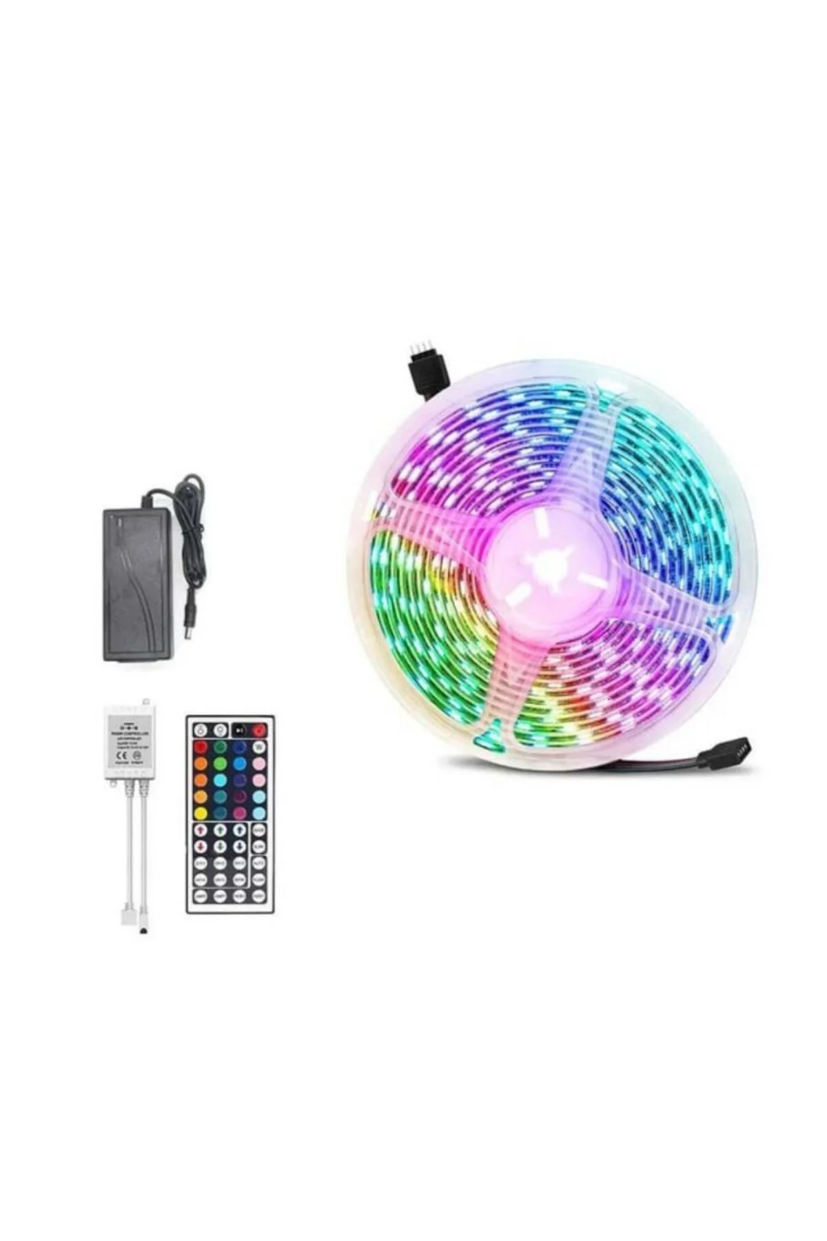 LED Strip RGB 5 Metre Çok Renkli Kumandalı Şerit Led Işık Seti