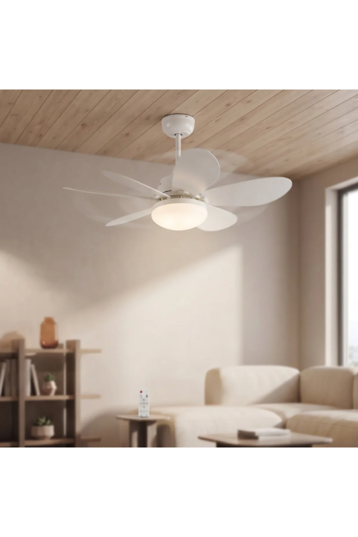 LED Tavan Vantilatörü - Avize - 52 cm - Zaman Ayarlı - Uzatma Duy Aparatlı - Görsel 2