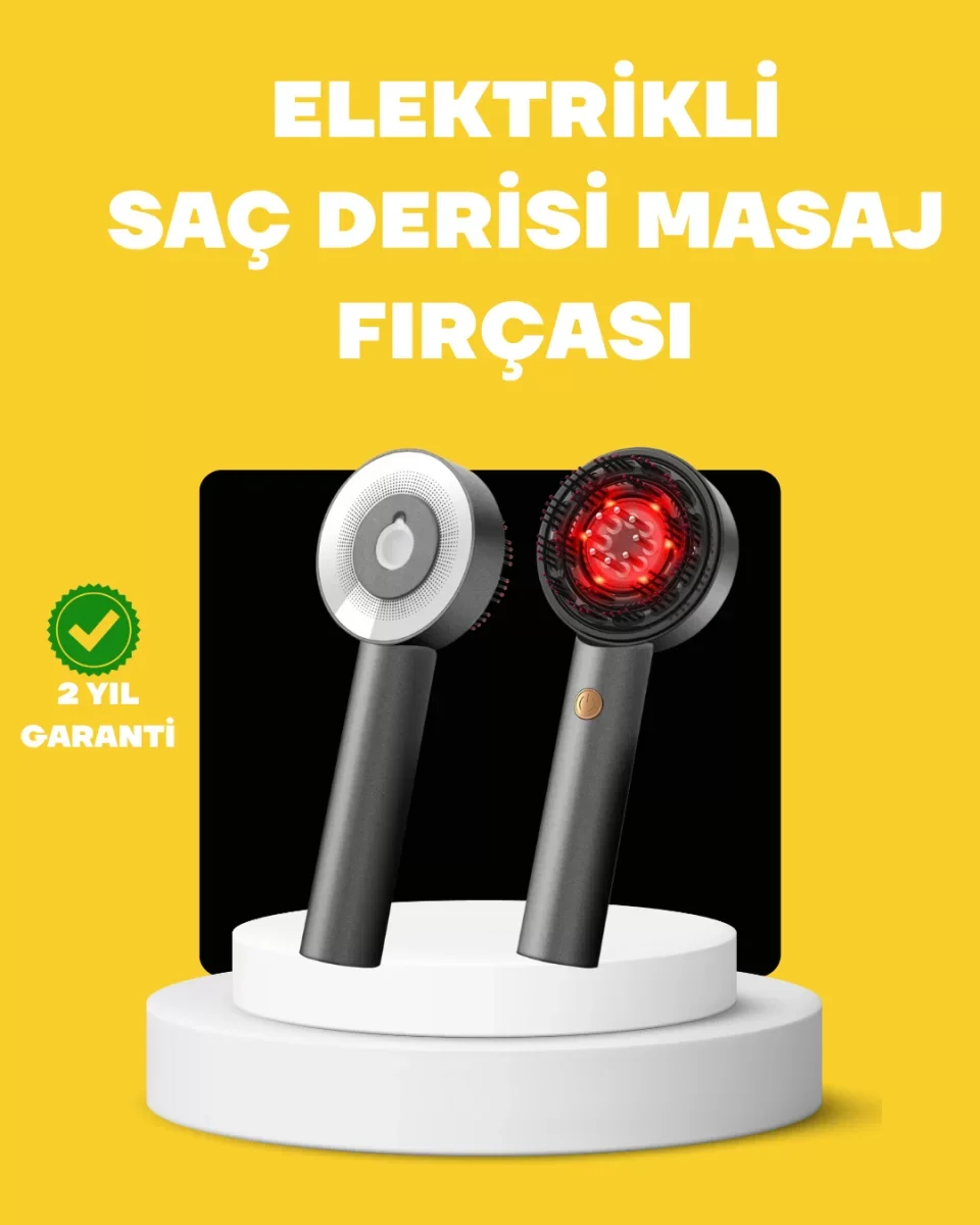 LED Teknolojili Elektrikli Saç Masaj Fırçası Mikro Akımlı - Lisin