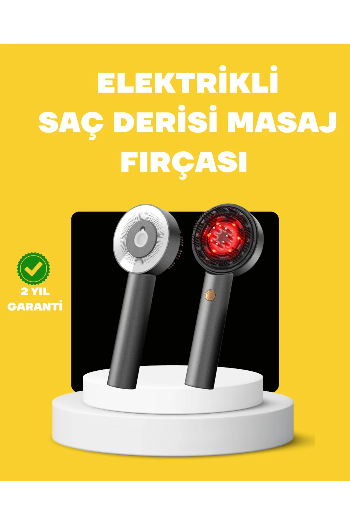 Led Teknolojili Elektrikli Saç Masaj Fırçası Mikro Akımlı