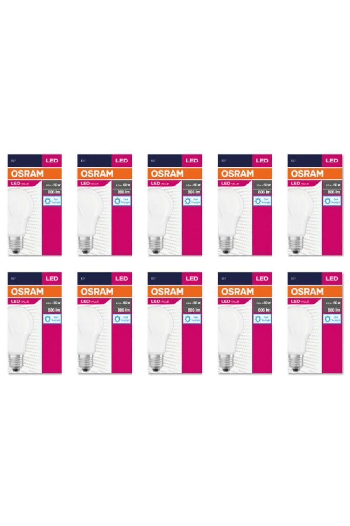 Led Value 8,5w Beyaz Işık E-27 806lm Ampul 10 Lu Paket Led Value 8,5w Beyaz Işık E-27 806lm Ampul 10 Lu Paket