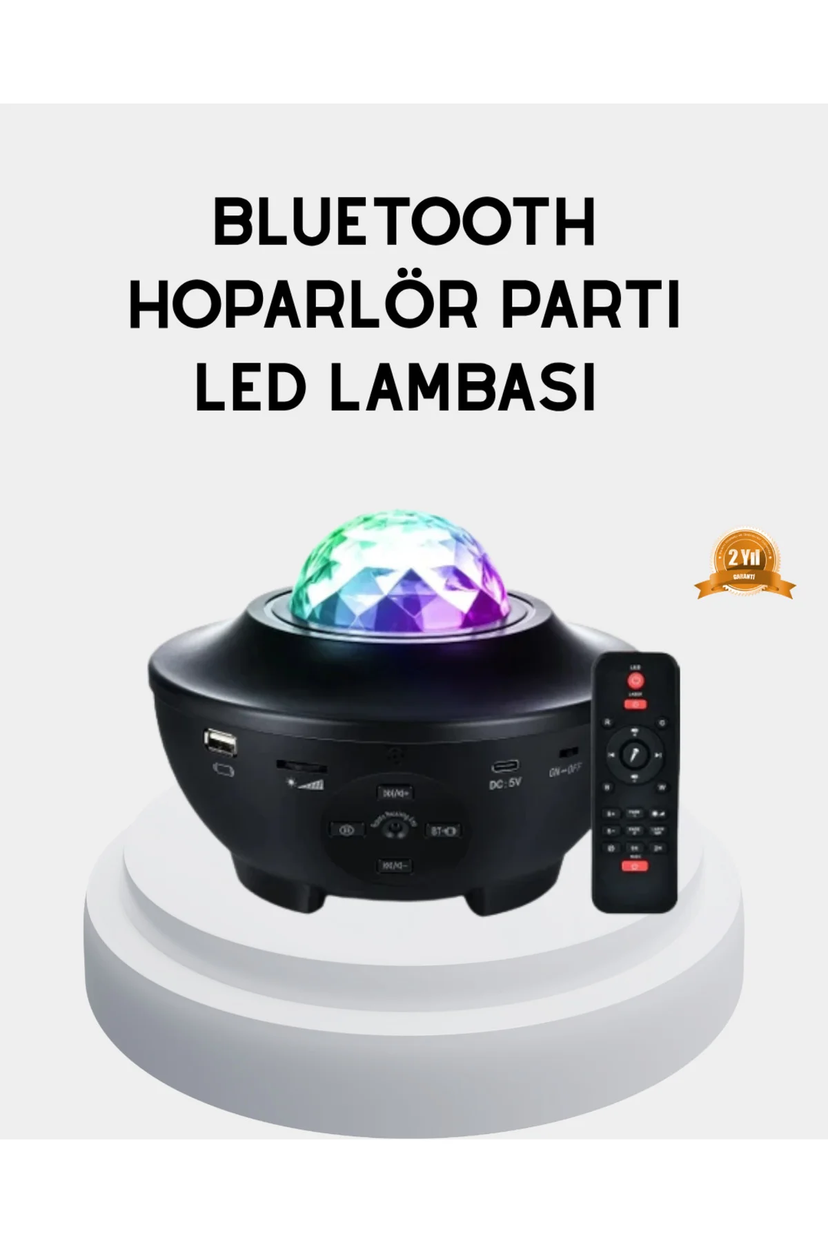 LED Yıldızlı Projektör Galaxy Modlu Renk ve Parlaklık Ayarlı Gece