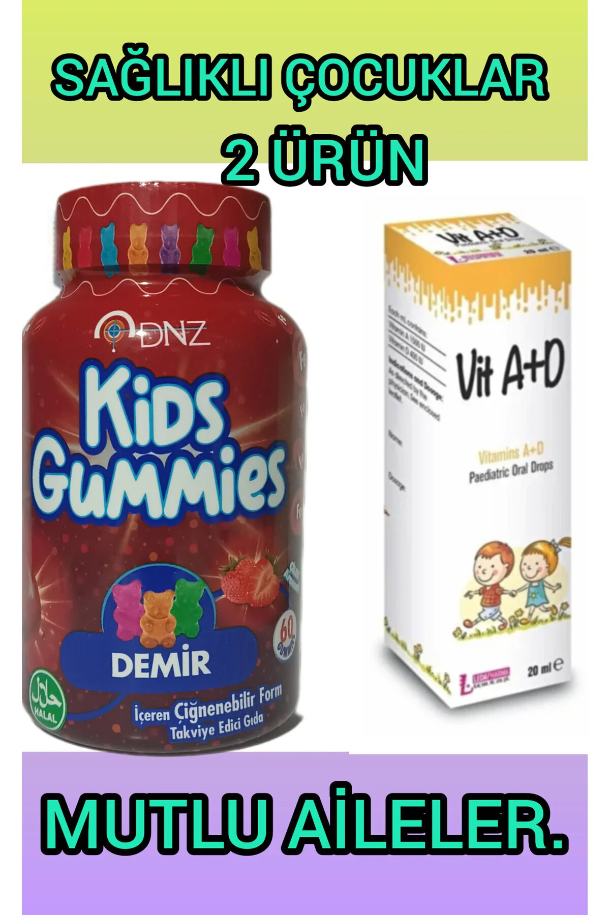 Leda A+D3 DAMLA VE DNZ DEMİR GUMMİES 60LI