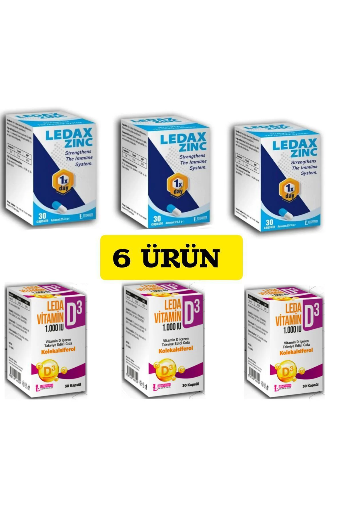 LEDA D3 VİTAMİNİ+ ÇİNKO 30 KP