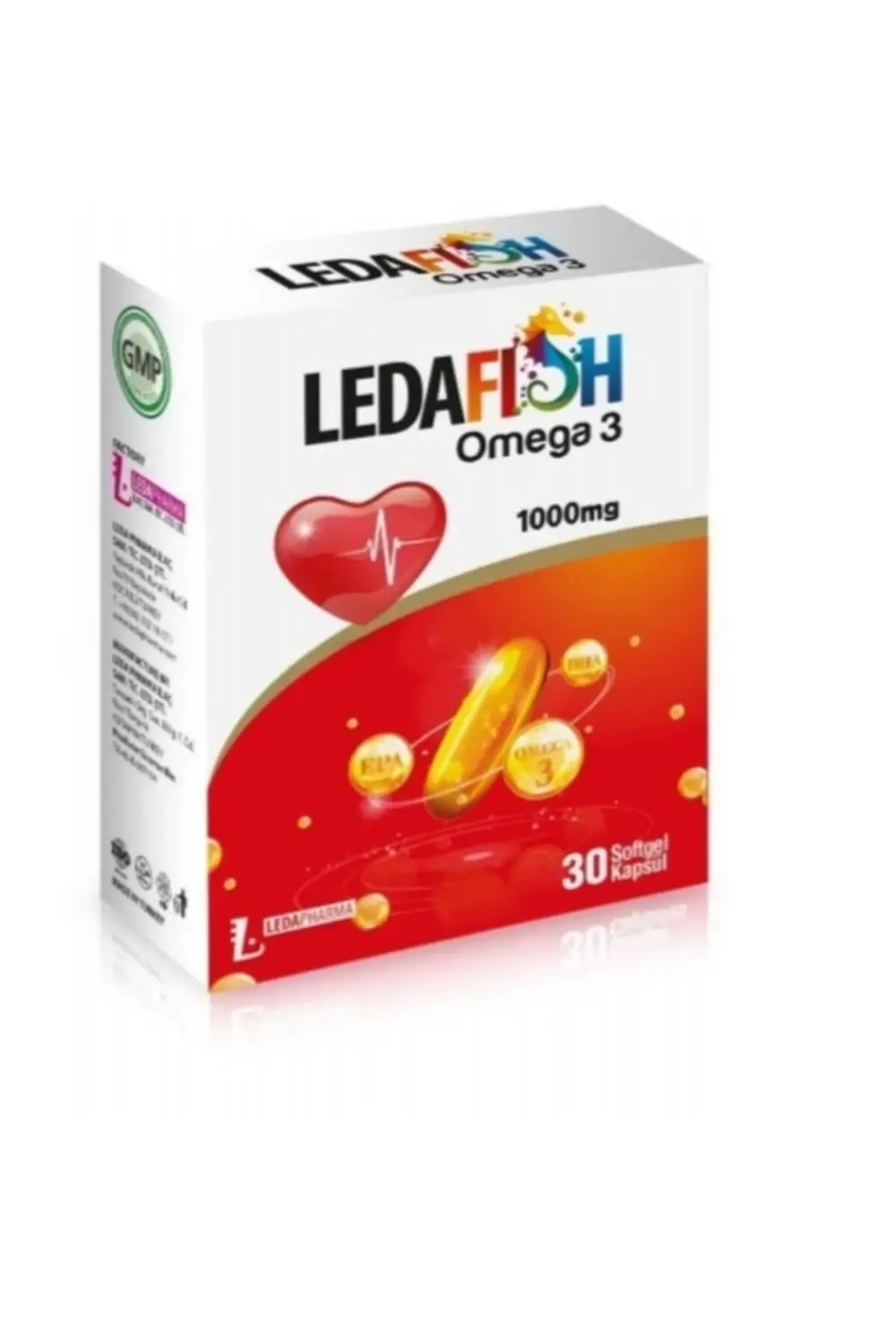 Leda Fish Omega 3 Kapsül Balık Yağı Gıda Takviyesi Beyin Geliştir
