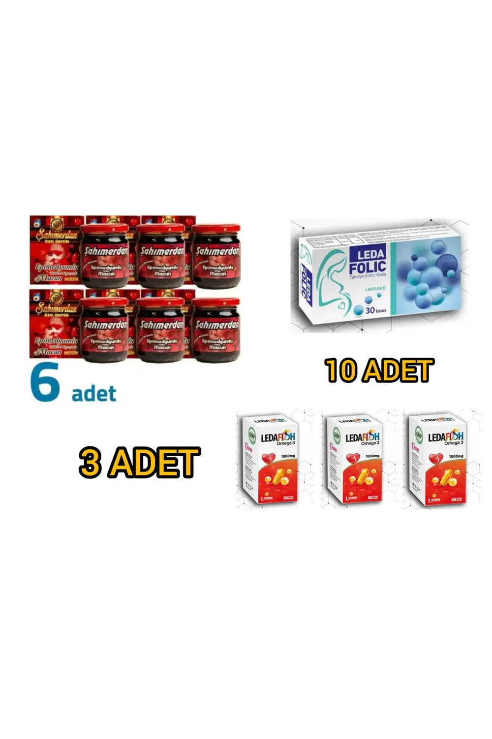 LEDA FOLİC &LEDA OMEGA 3 60 SOFT JEL VE MACUN MİNİ