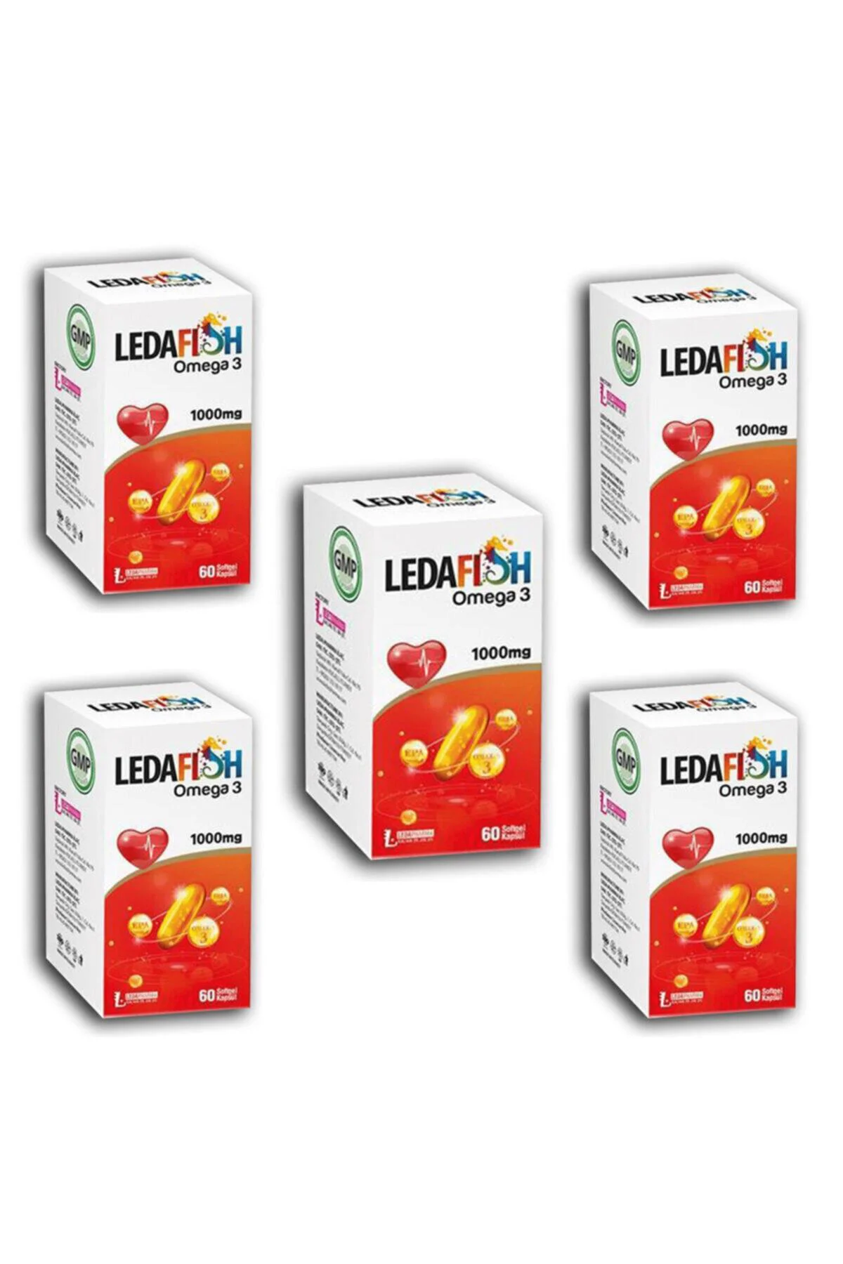 Ledafish Omega 3 1000mg 60 Softjel Kapsül X5 Adet