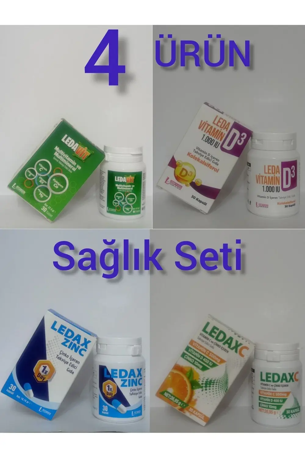 LEDAX C+. D VİTAMİNİ+. ÇİNKO+. MULTİVİTAMİN 30 KP