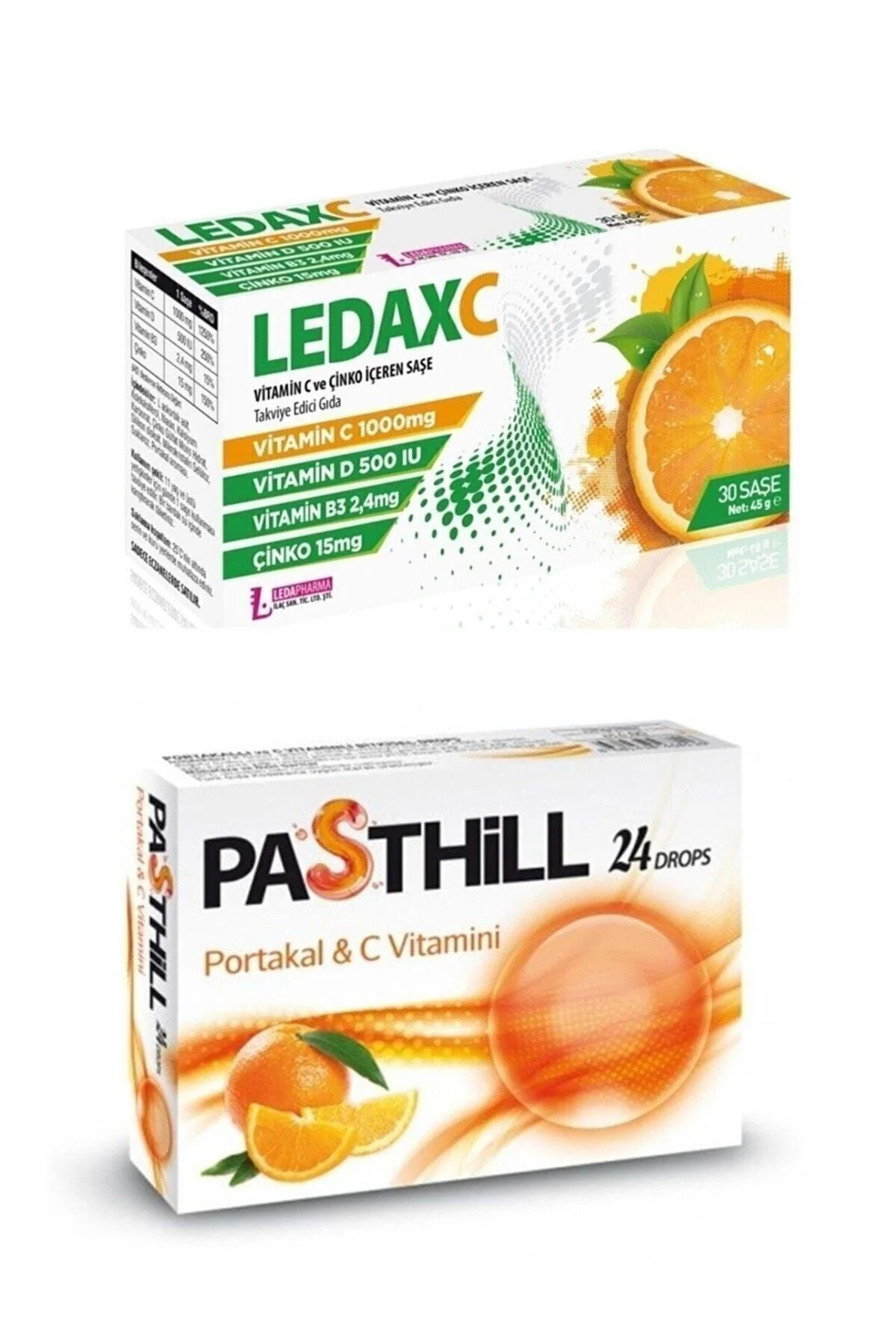 Ledax C Vıtamın 1000 Mg 30 Saşe Ve Ledapharma Portakal 24 Adet Bo