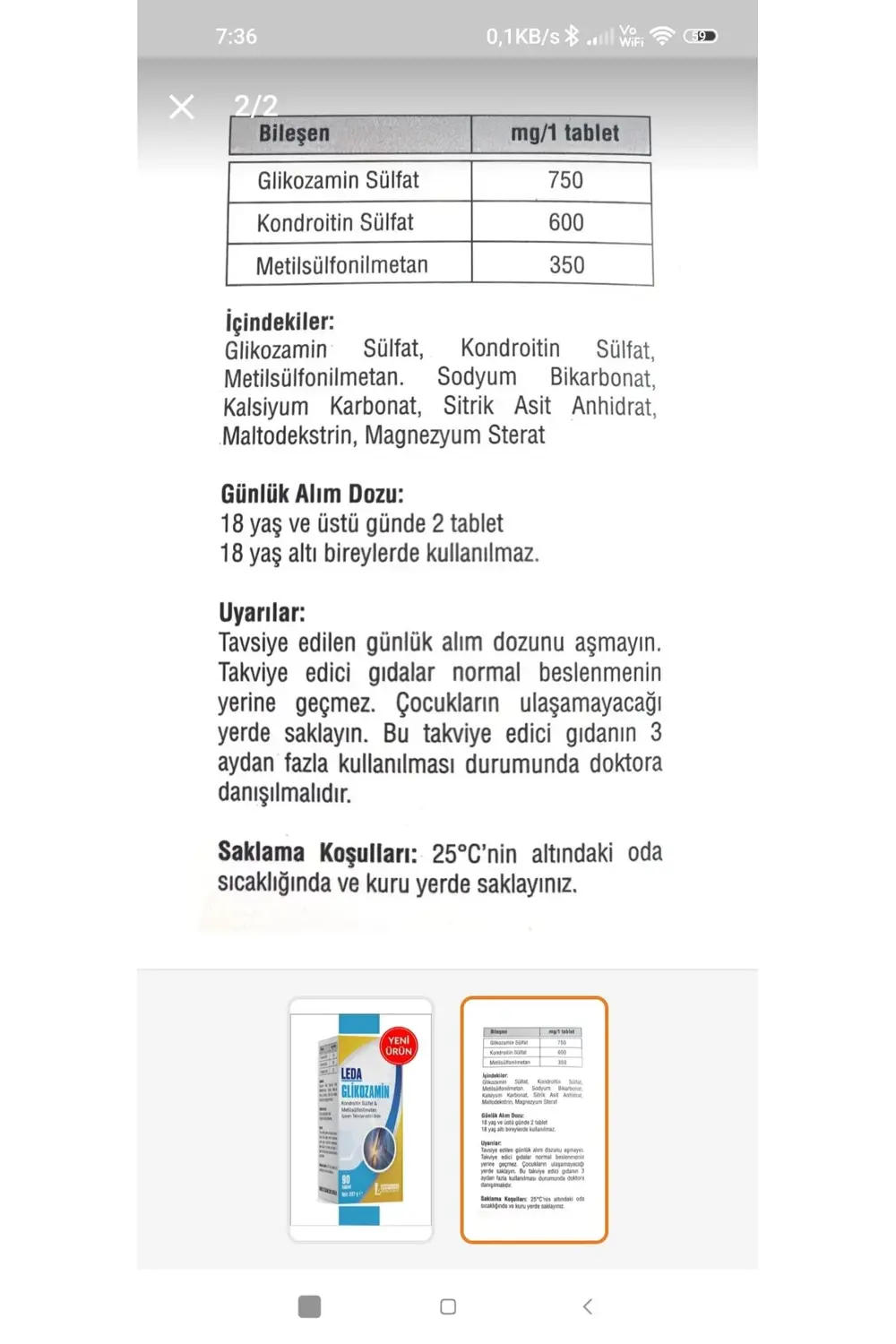 Ledax Cvitamini 10 Şase +glukozamin 90 Tb