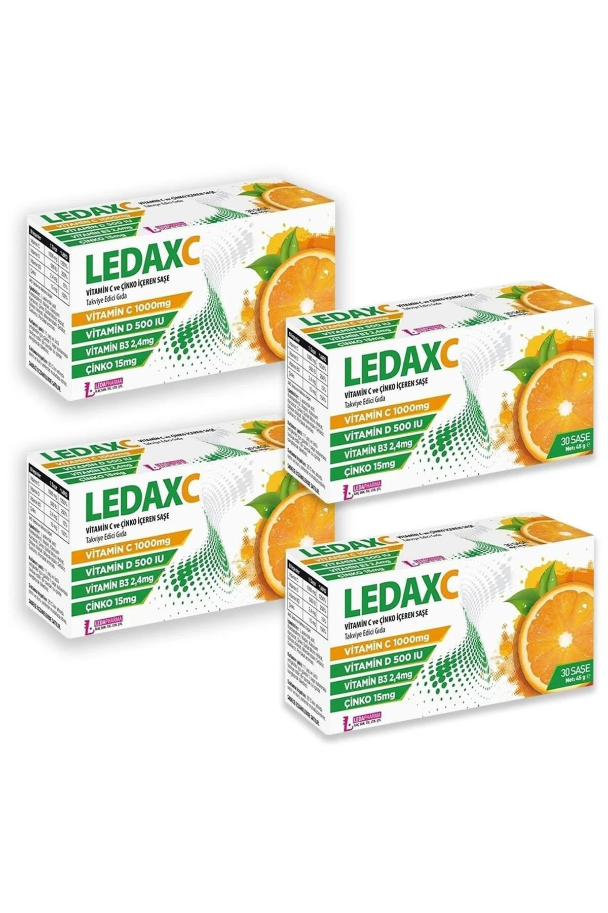 Ledaxc Vitamin C ve Çinko Içeren 30 Saşe 4 Adet