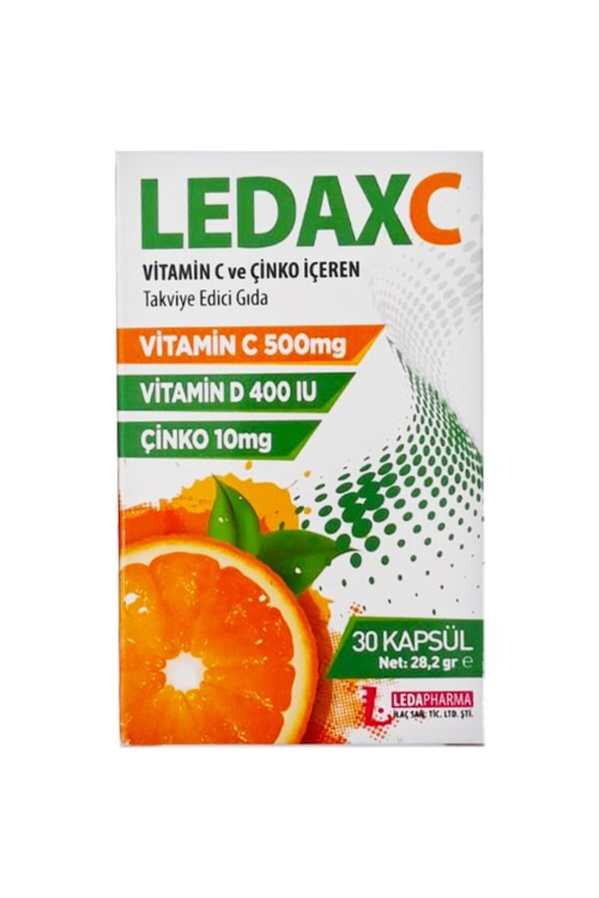 Ledaxc Vitamin C, Vitamin D Ve Çinko Içeren 30 Kapsül