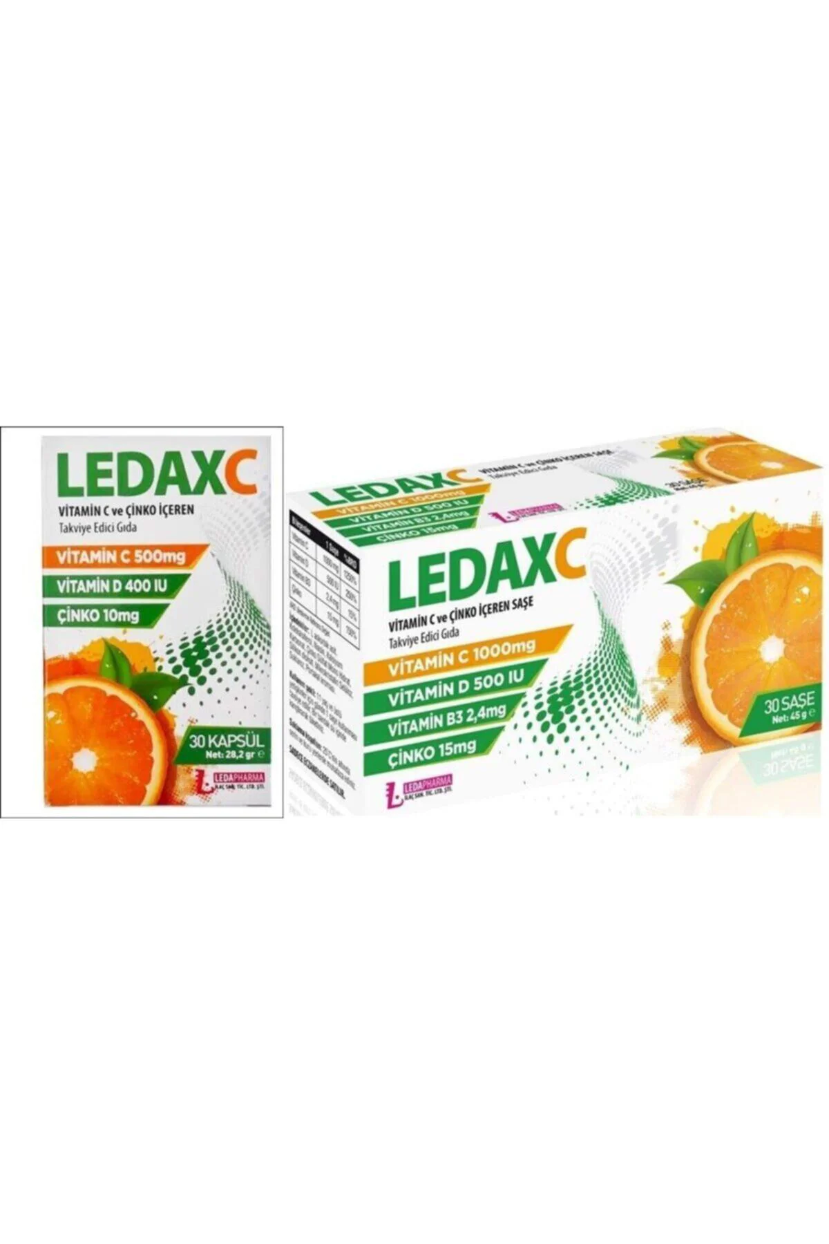 Ledaxc Vitamin C, Vitamin D Ve Çinko Içeren 30 Kapsül +ledaxc Vit