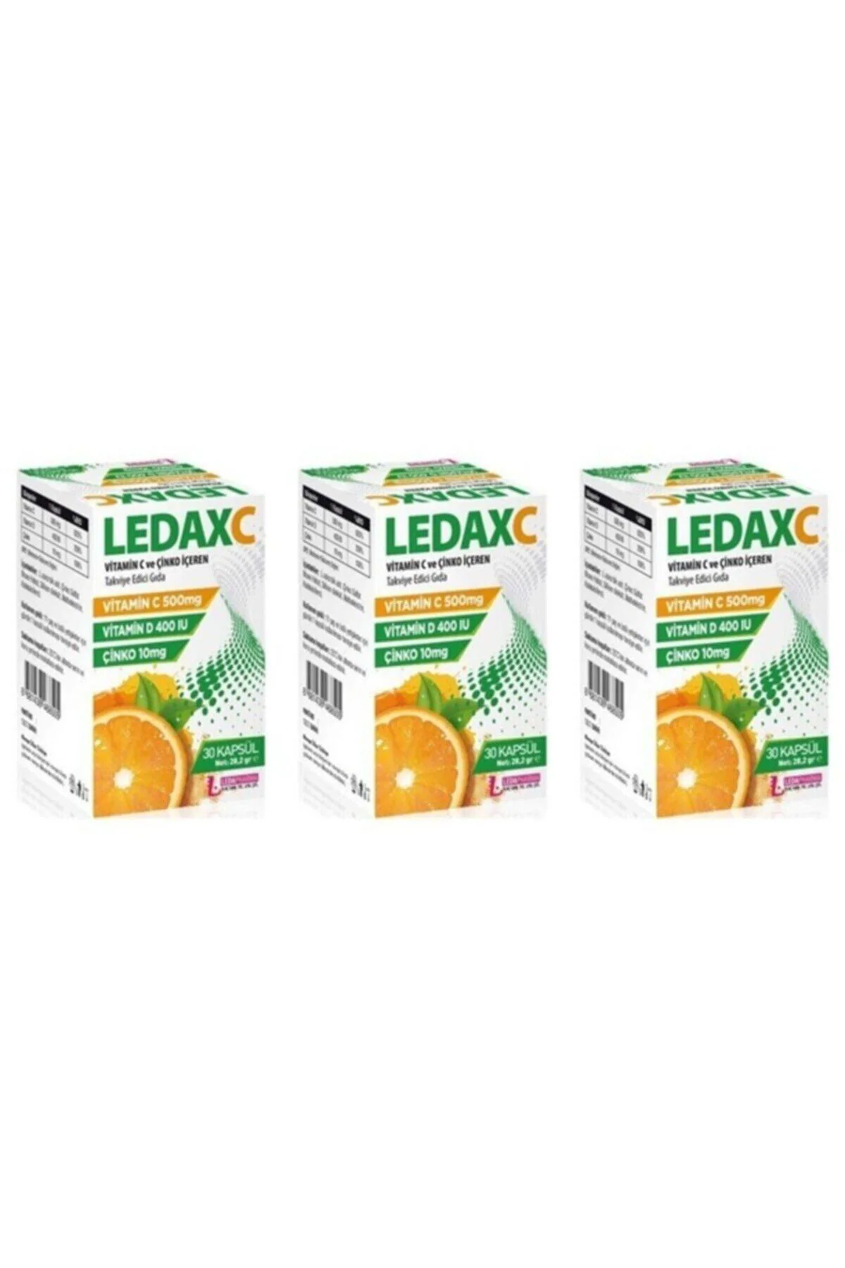 Ledaxc Vitamin C Vitamin D Ve Çinko Içeren 30 Kapsül 3 Adet