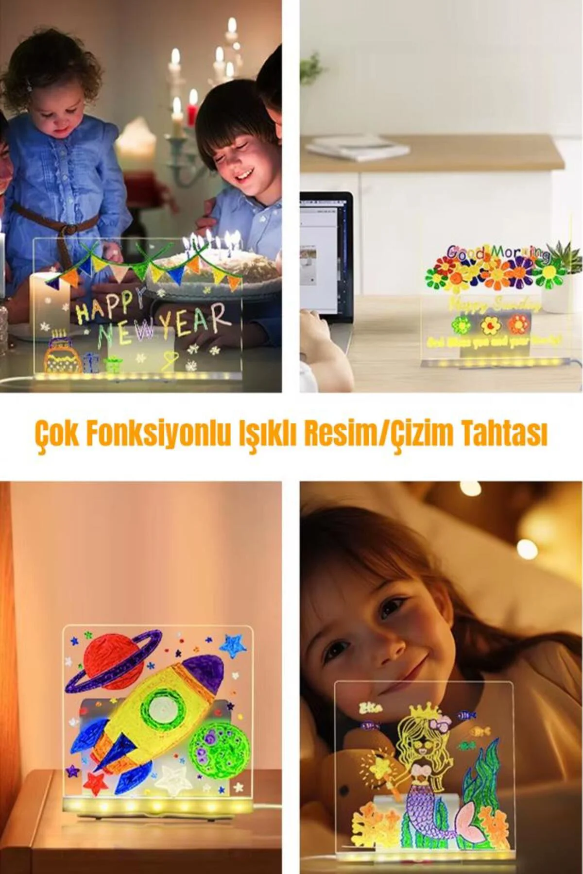 Ledli Ayarlanabilir Standlı Çizim Tableti 30x20 cm
