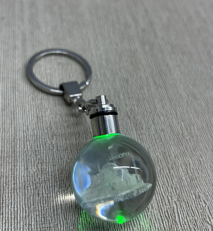 Ledli Ayasofya Tasarımı Kristal Anahtarlık Alk3803