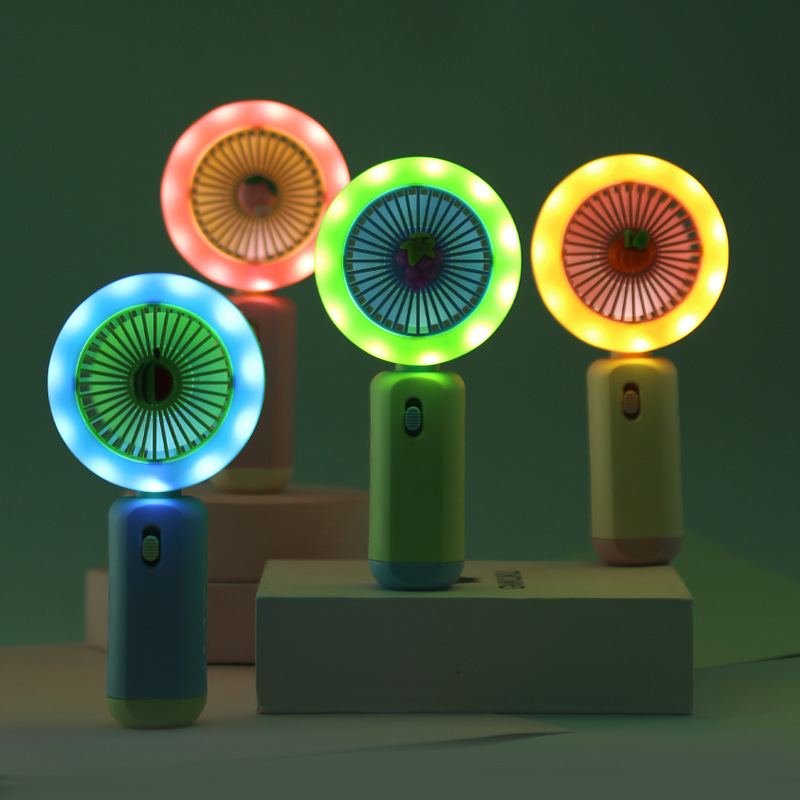 Ledli Mini Fan Şarj Edilebilir El Fanı Vantilatör - Pembe (şeftal