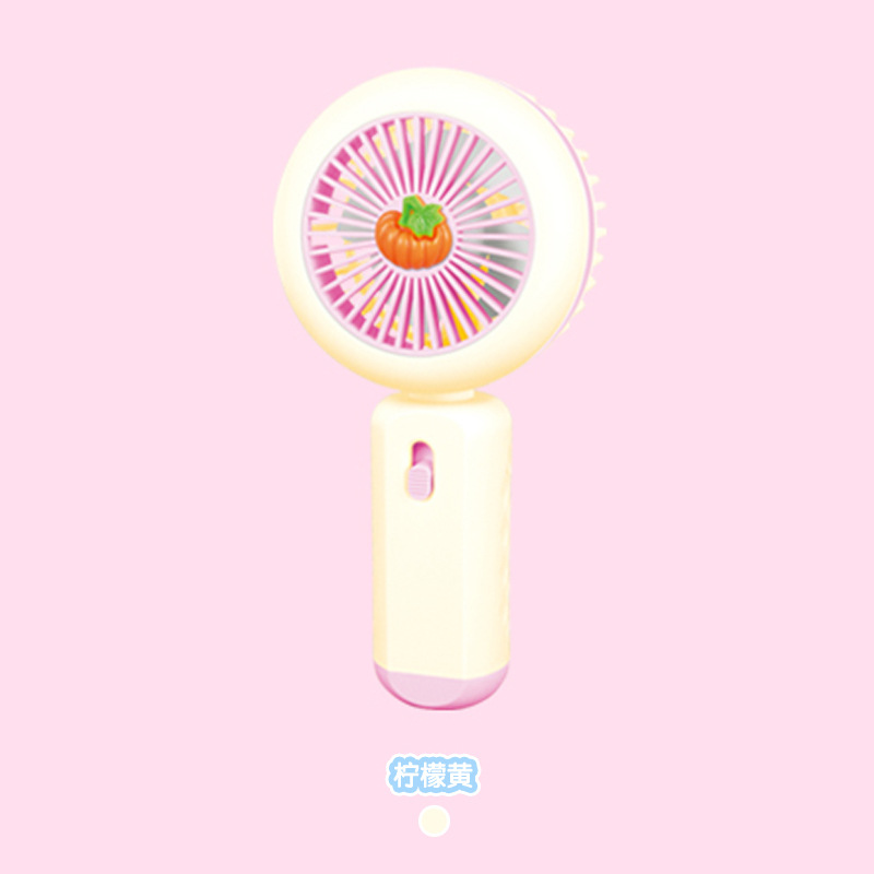 Ledli Mini Fan Şarj Edilebilir El Fanı Vantilatör - Pembe (balkab