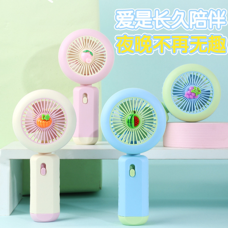 Ledli Mini Fan Şarj Edilebilir El Fanı Vantilatör - Pembe (şeftal