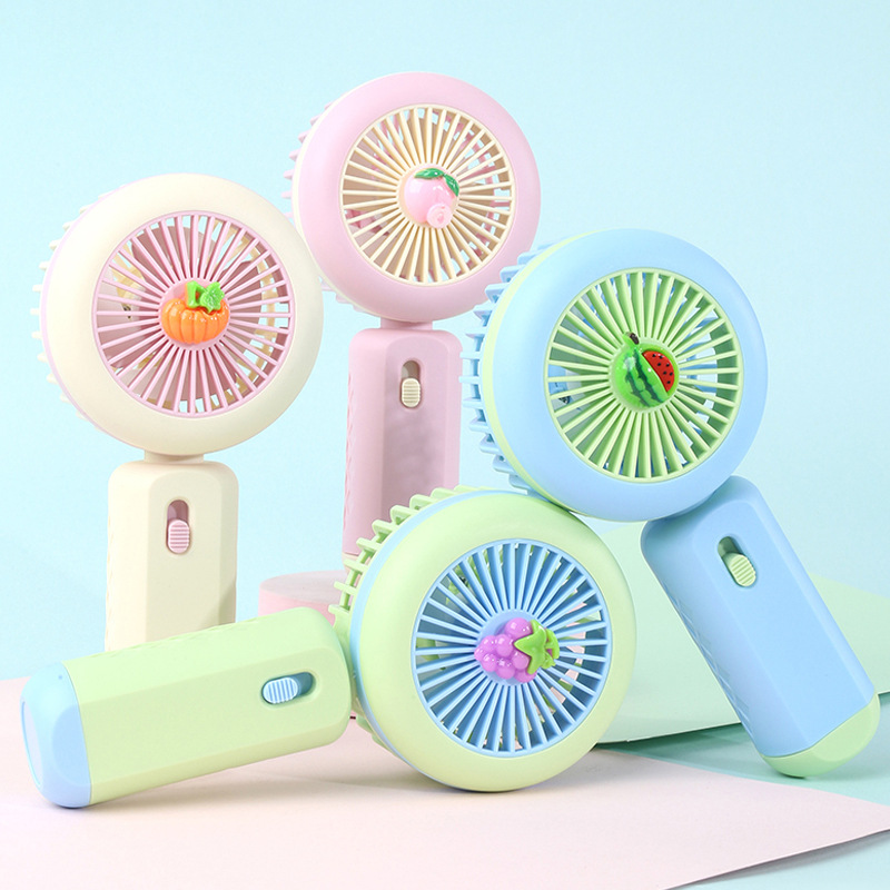 Ledli Mini Fan Şarj Edilebilir El Fanı Vantilatör - Pembe (balkab