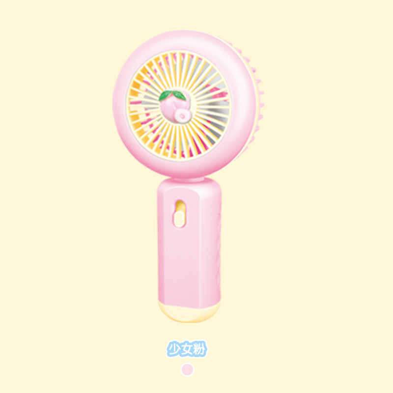 Ledli Mini Fan Şarj Edilebilir El Fanı Vantilatör - Pembe (şeftal