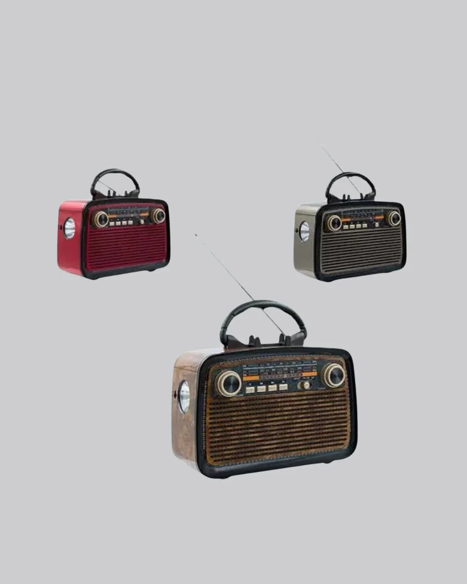 LED’li Nostaljik Bluetooth Hoparlör – Vintage Ahşap Doku
