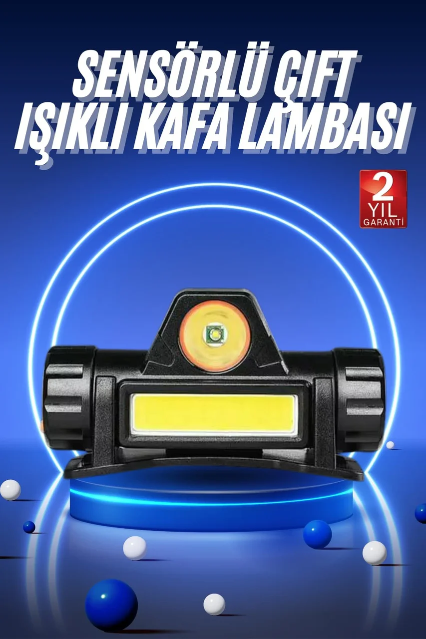 Ledli Şarjlı Kafa Lambası Led Şarjlı Su Geçirmez Kafa Feneri - Lisinya Diğer 75632134