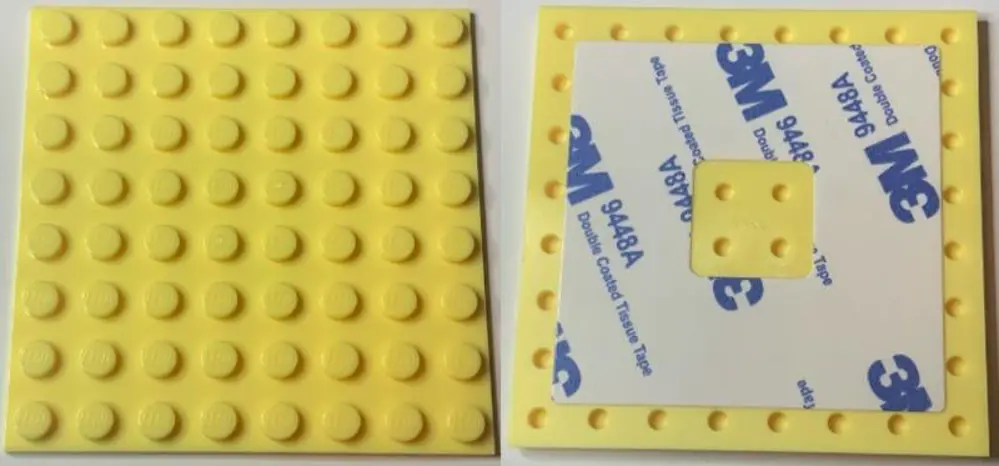 Lego 6396070 Plate, Modified 8 x 8 with Double-Sided Adhesive Tap Lego 6396070 Plate, Modified 8 x 8 with Double-Sided Adhesive Tap