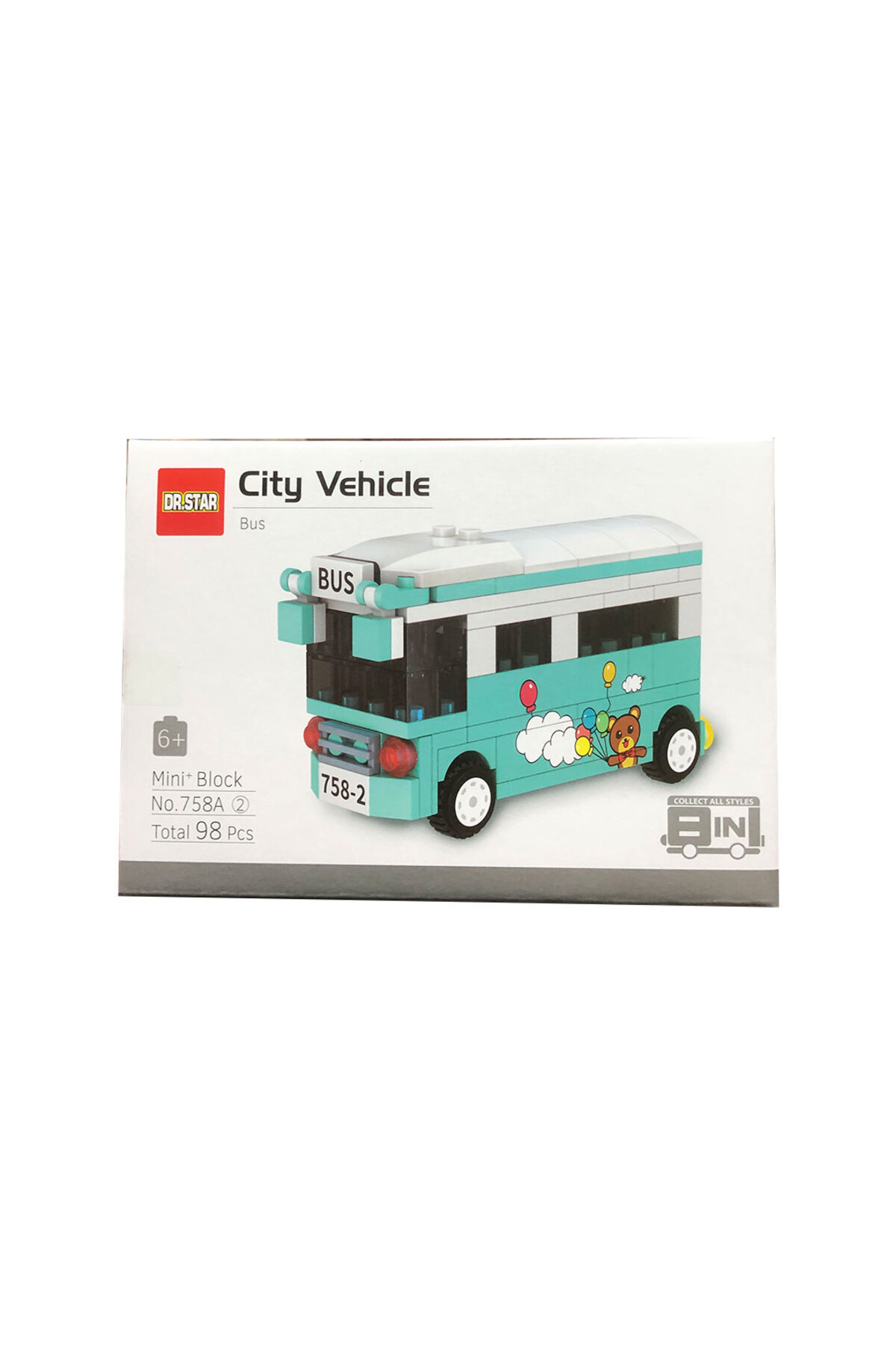 Pasifik Toys Lego Benzeri Mini Bloklar - City Araçları Serisi - Otobüs - 98 Pa