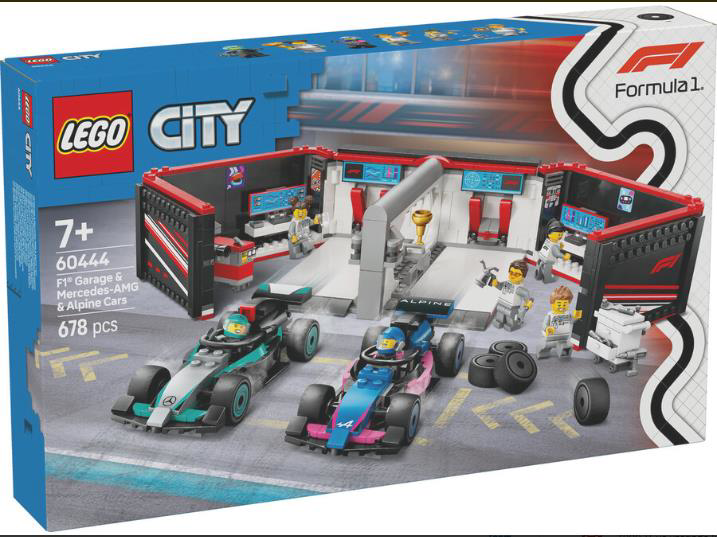 LEGO CITY 60444 F1 GARAJ AMG VE ALPINE-3