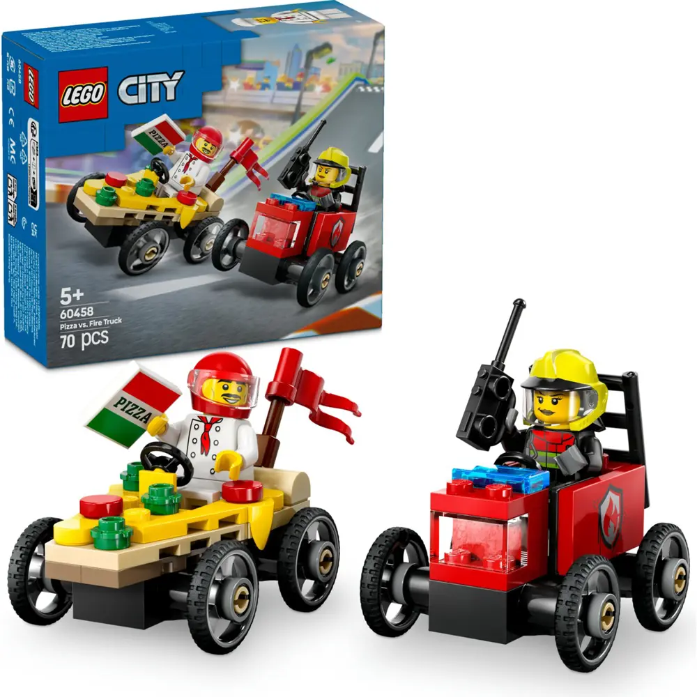 Lego City Pizza Arabası İtfaiye Kamyonuna Karşı Yarış Arabası Pak